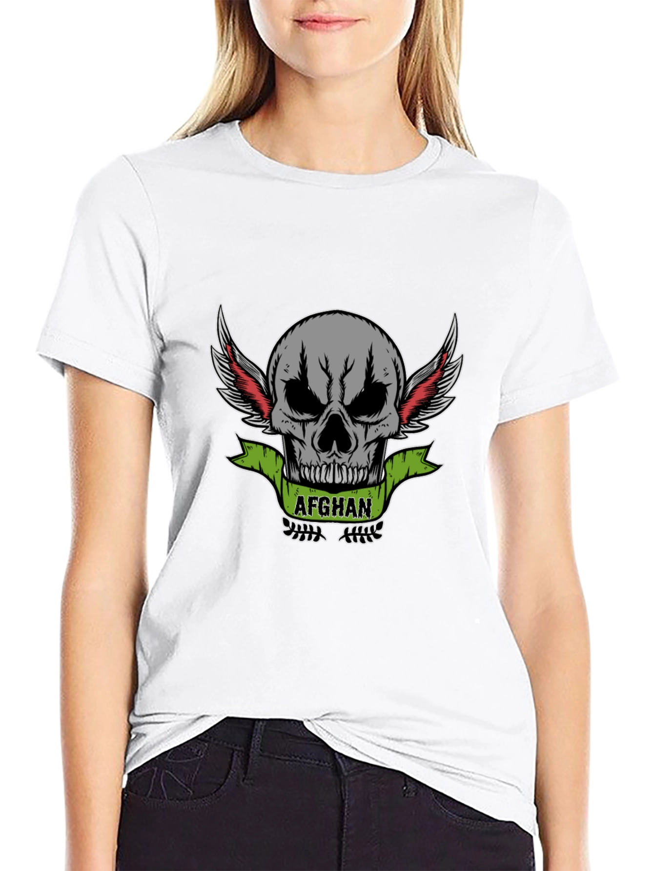 Afghan Skull Graphic T-Shirt