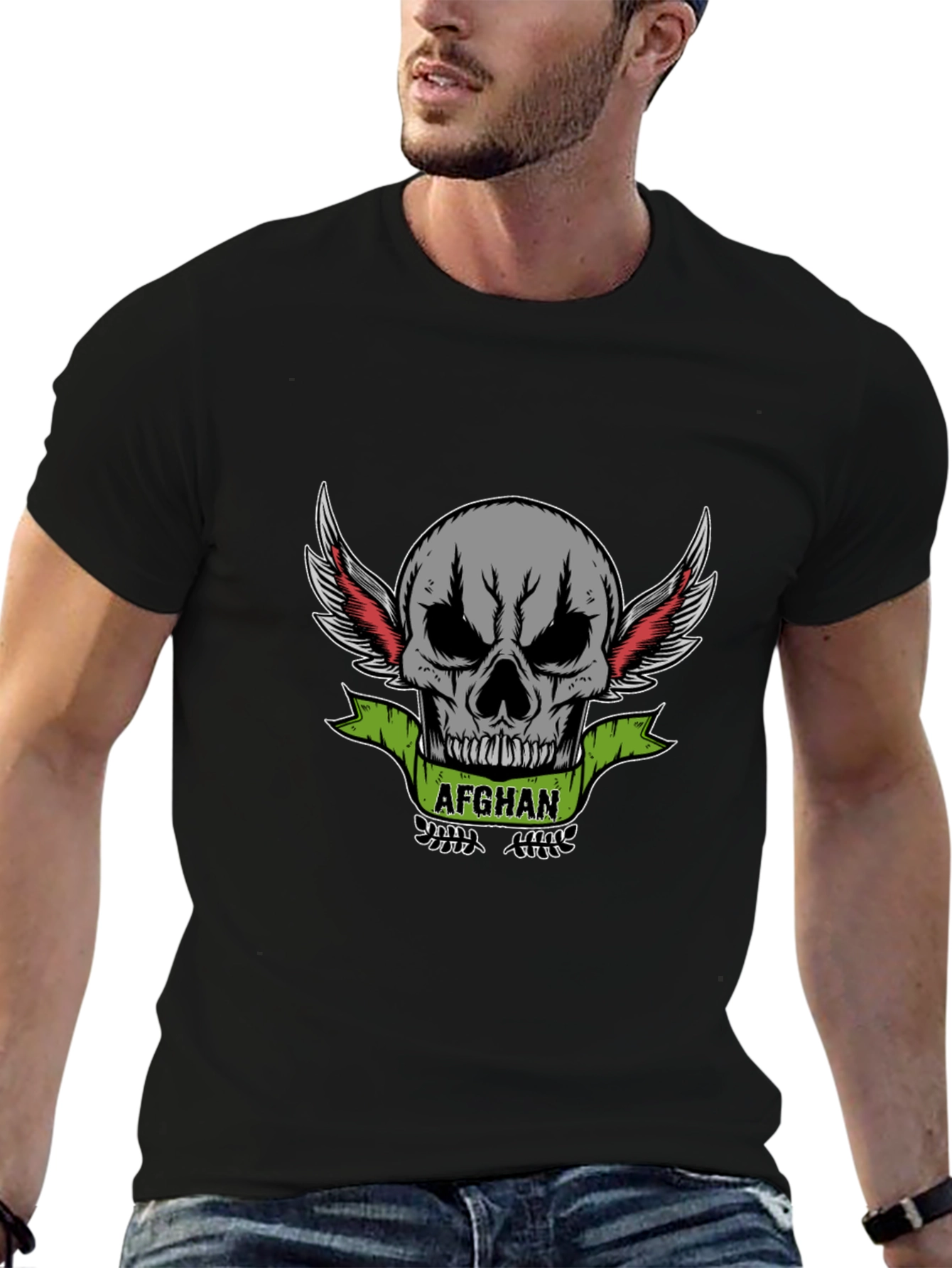 Afghan Skull Graphic T-Shirt