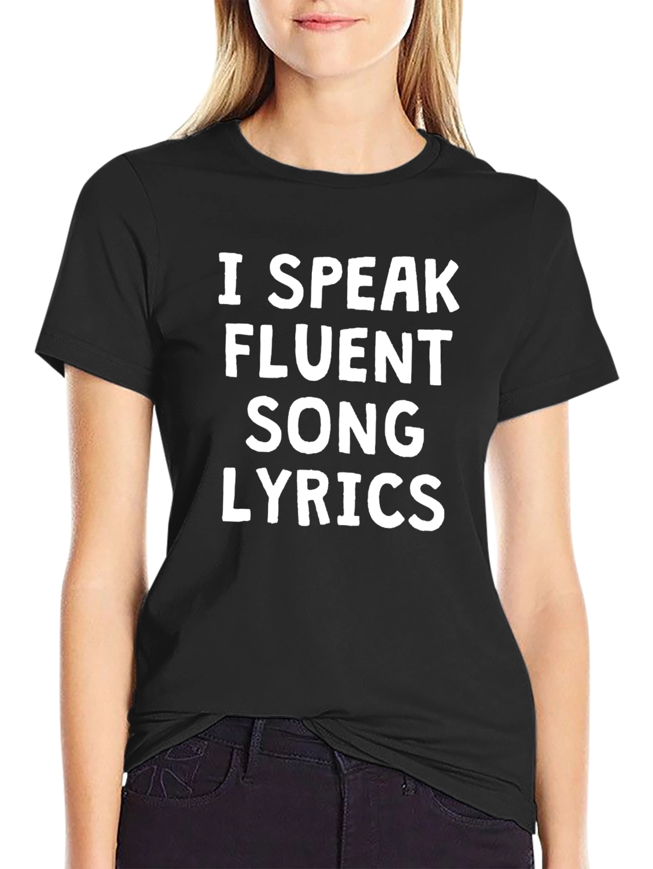 I Speak Fluent Song Lyrics Black Graphic Tee