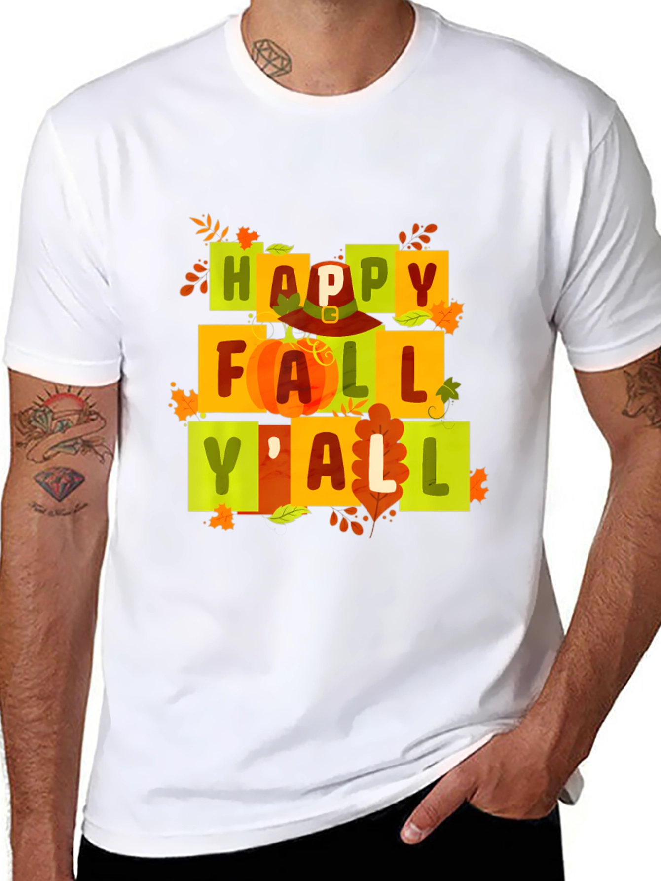 Happy Fall Yall Graphic Tee - Autumn Vibes