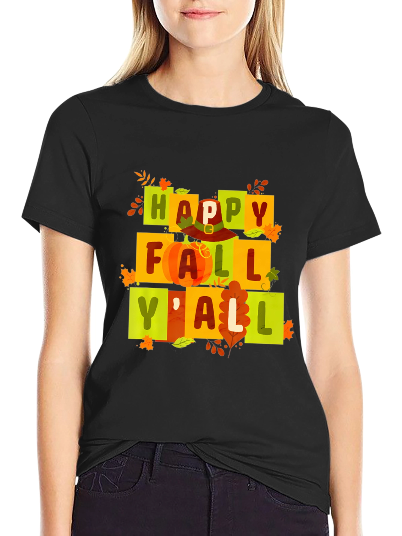 Happy Fall Yall Graphic Tee - Autumn Vibes
