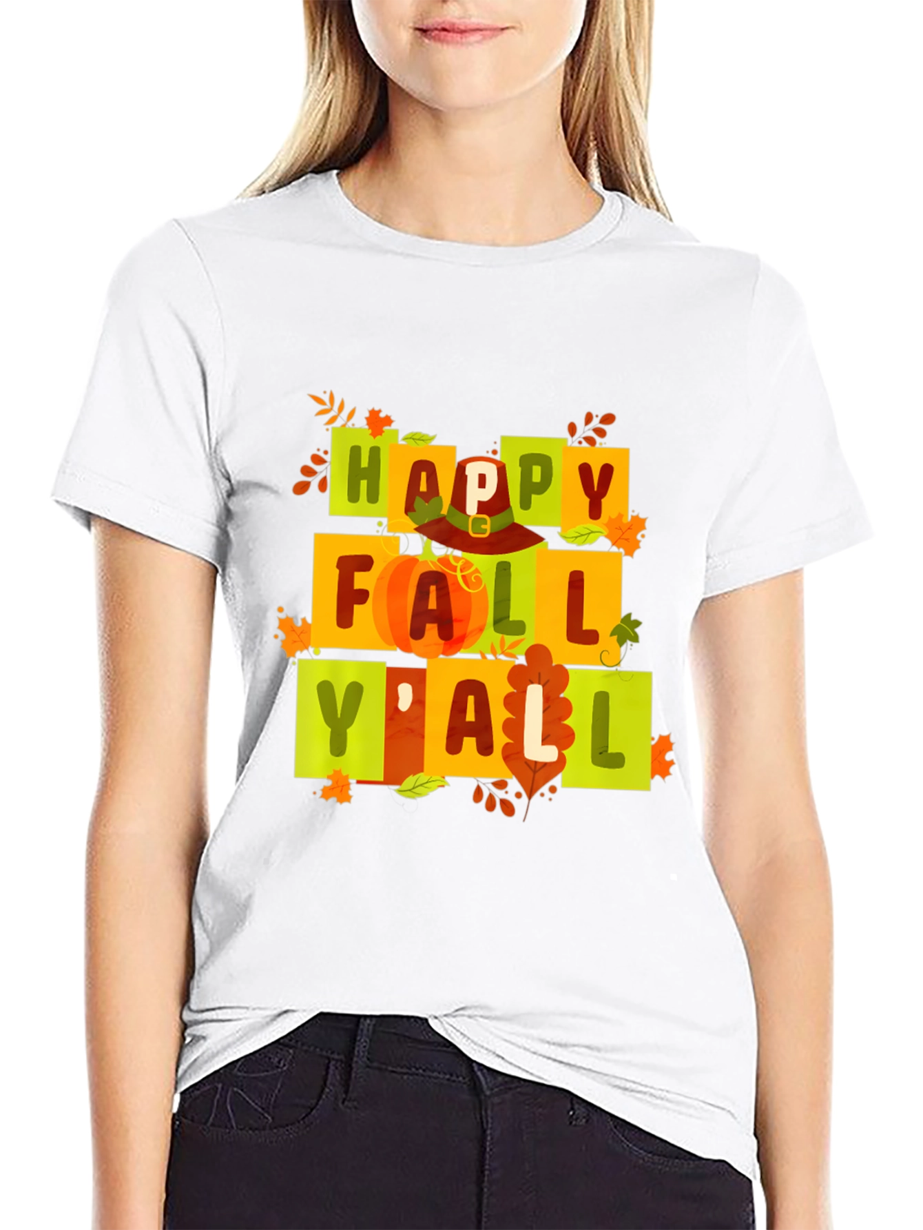Happy Fall Yall Graphic Tee - Autumn Vibes