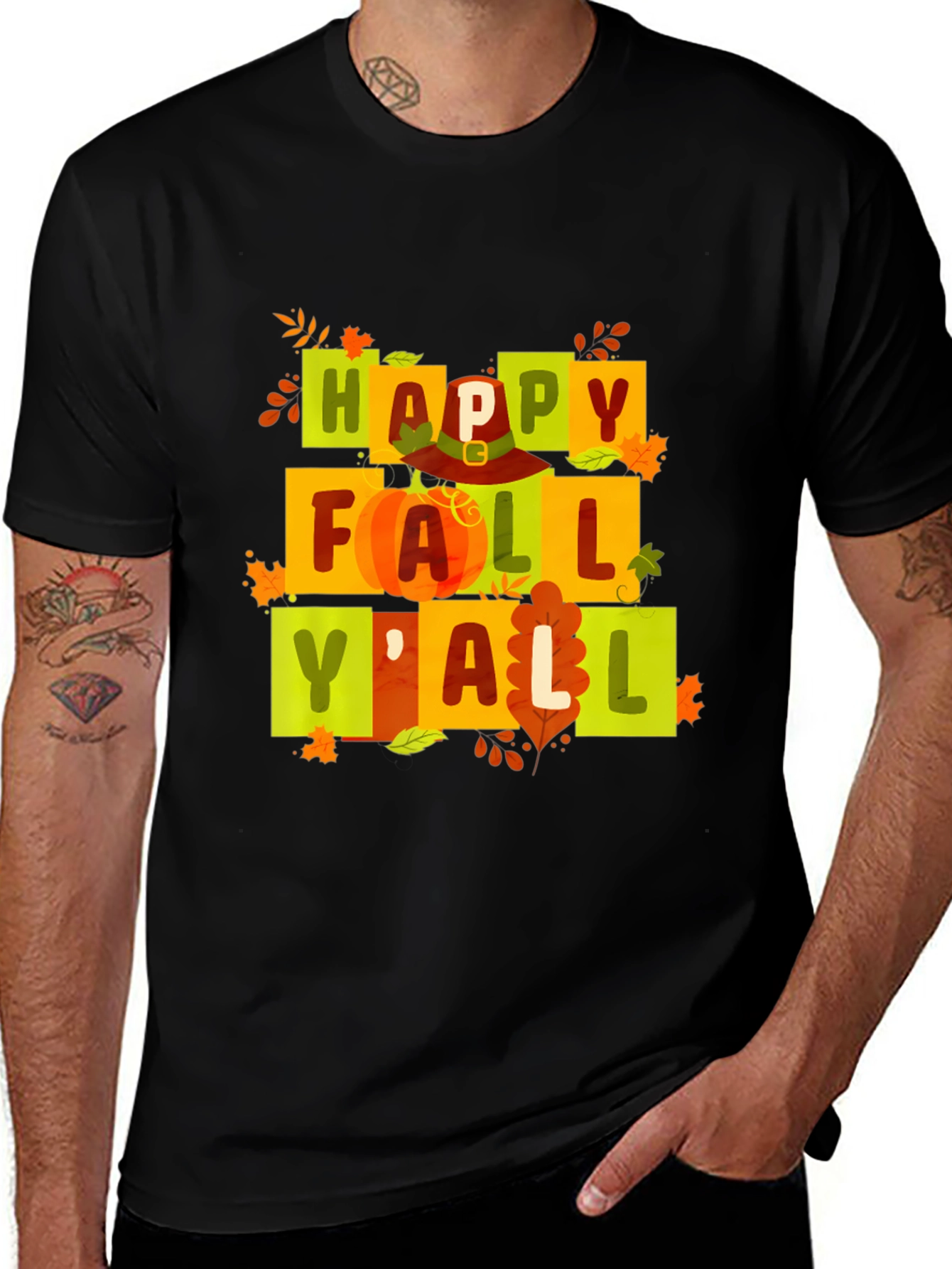 Happy Fall Yall Graphic Tee - Autumn Vibes