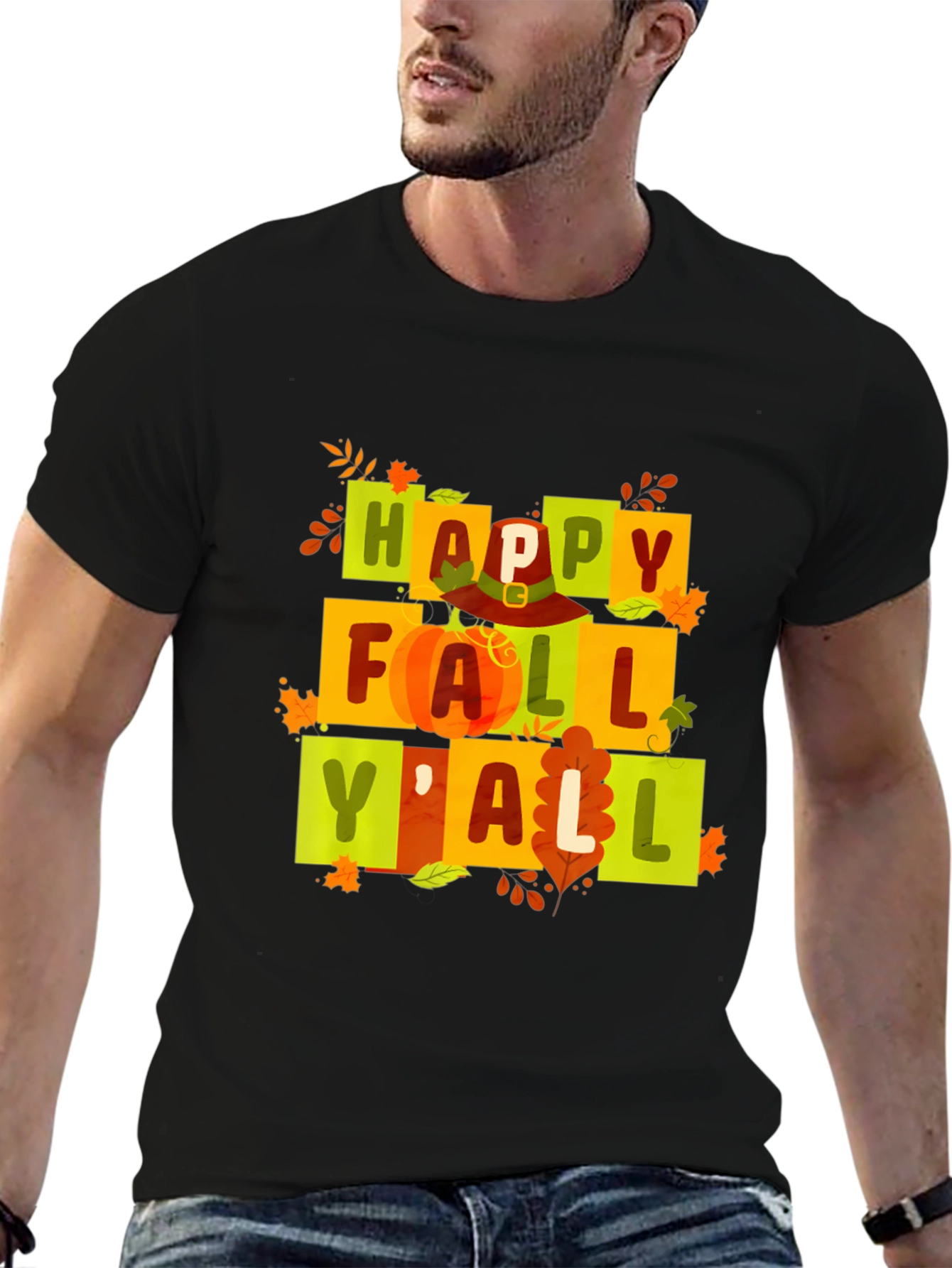 Happy Fall Yall Graphic Tee - Autumn Vibes