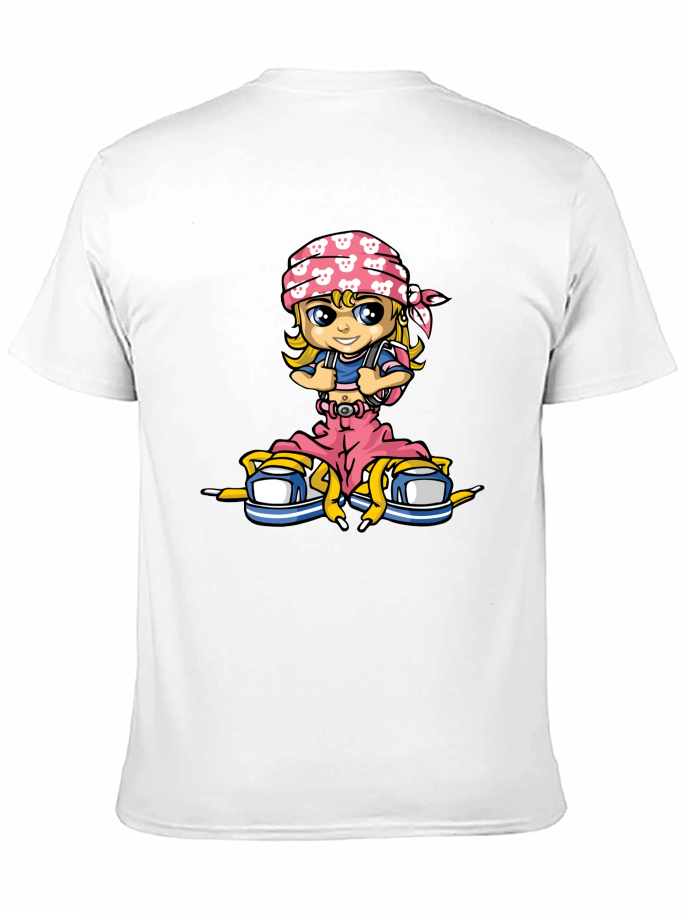 Cartoon Girl T-Shirt - Black Cotton Tee