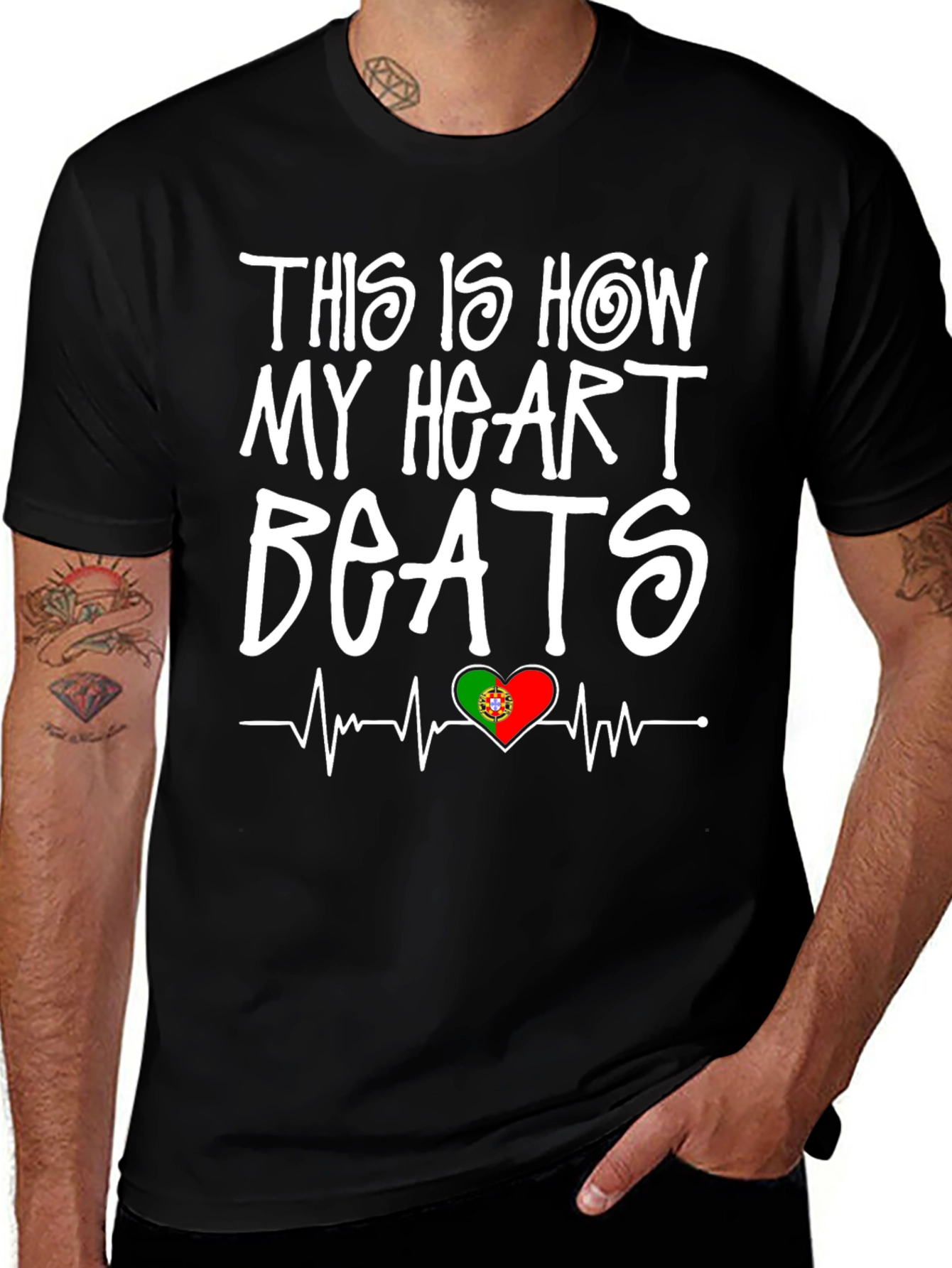 Portugal Heartbeat T-Shirt - Country Pride Tee