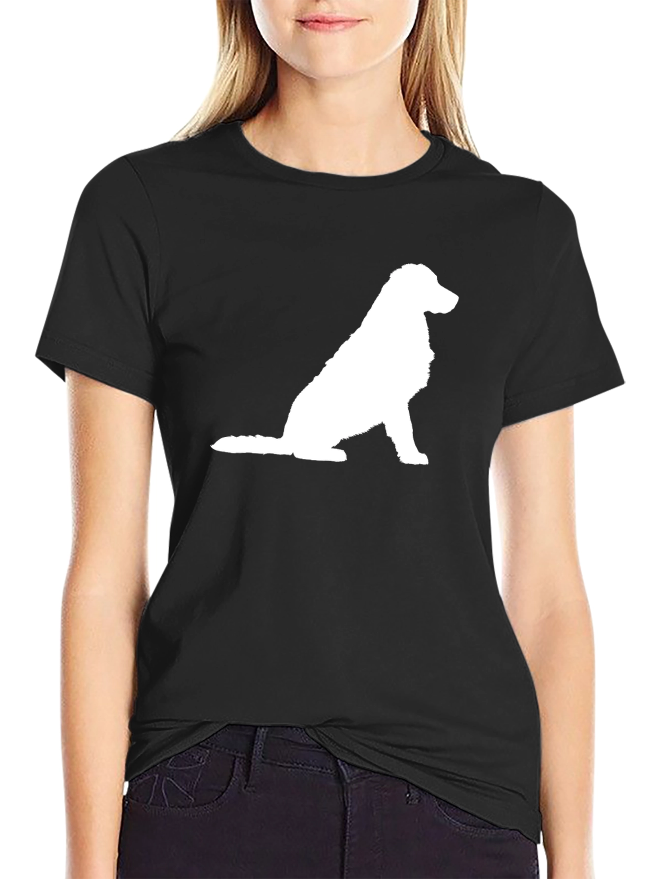 Dog Silhouette Graphic Tee - Casual Comfort