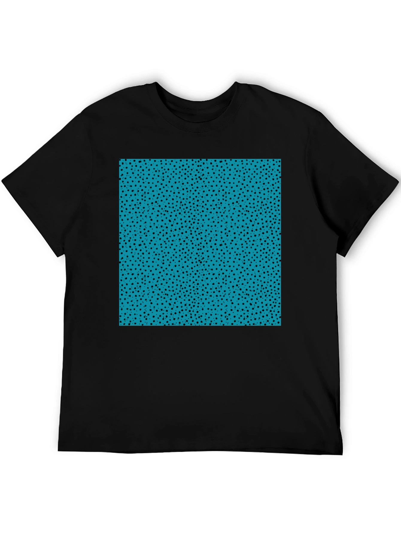 Funky Aqua & Black Speckled Graphic Tee
