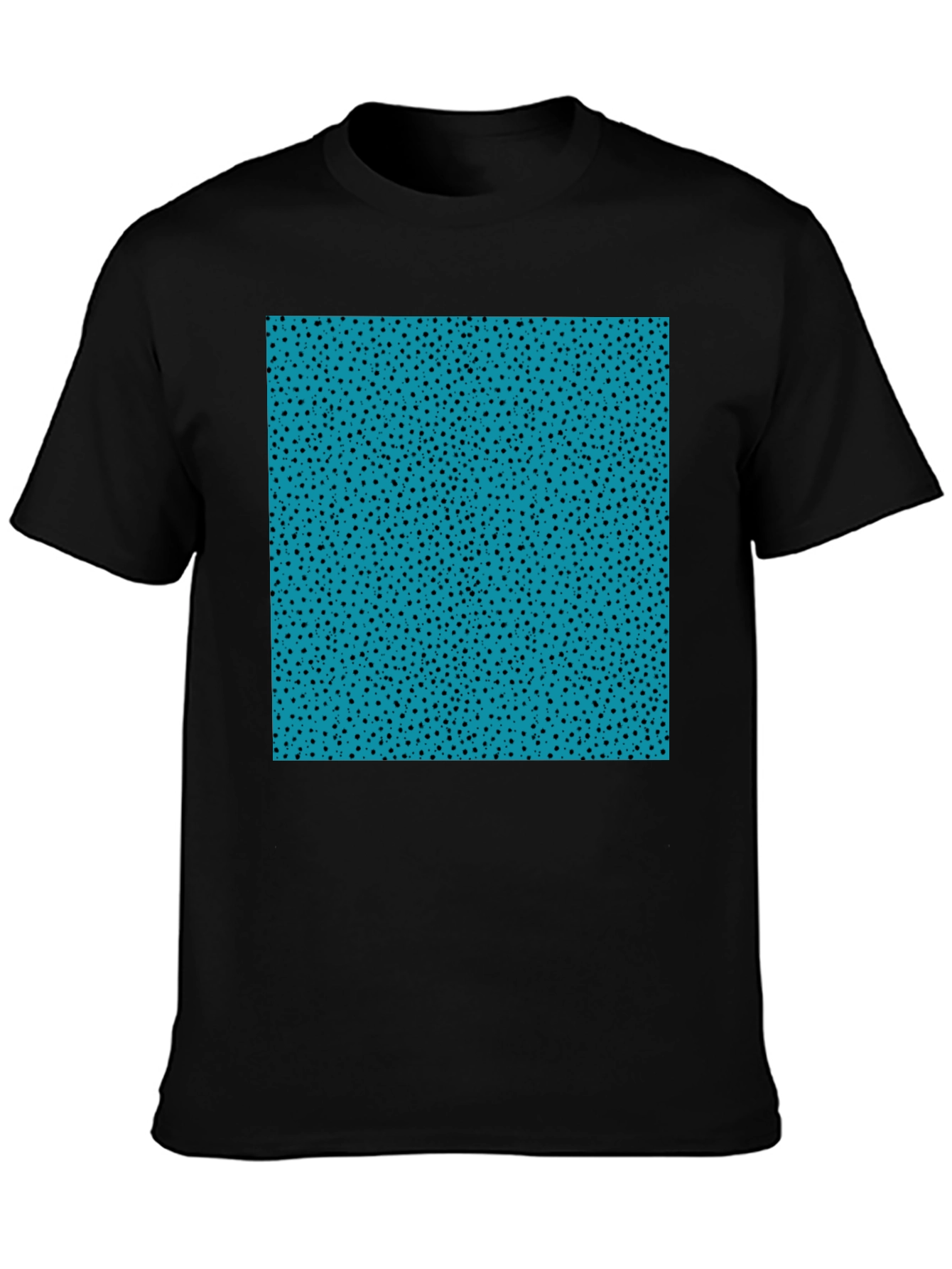 Funky Aqua & Black Speckled Graphic Tee