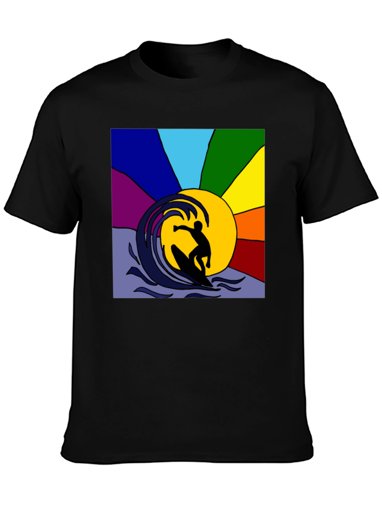 Surfing Rainbow T-Shirt - Stylish Graphic Tee