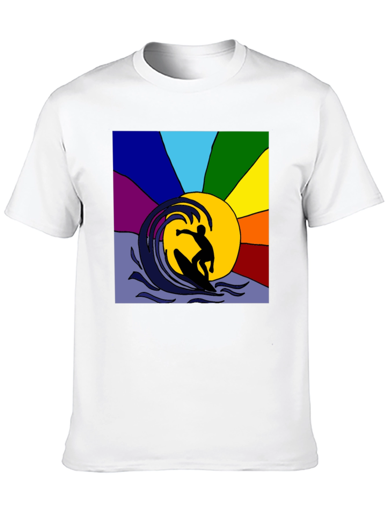 Surfing Rainbow T-Shirt - Stylish Graphic Tee