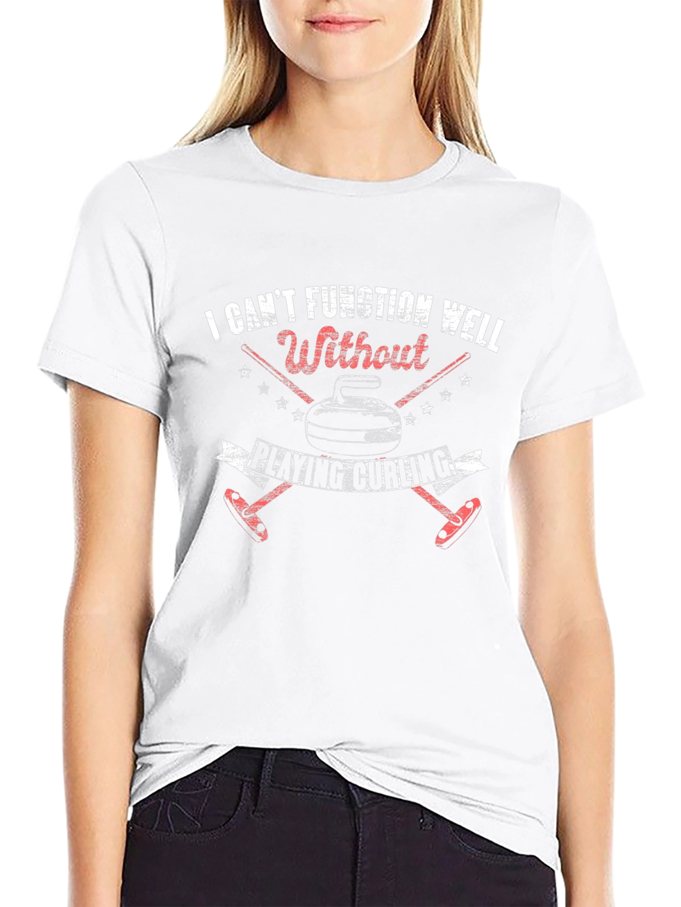 Curling Enthusiast T-Shirt - Cant Function Without Curling