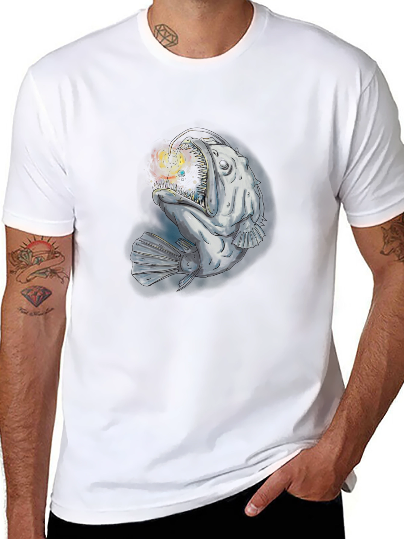 Angler Fish Graphic T-Shirt - Deep Sea Style