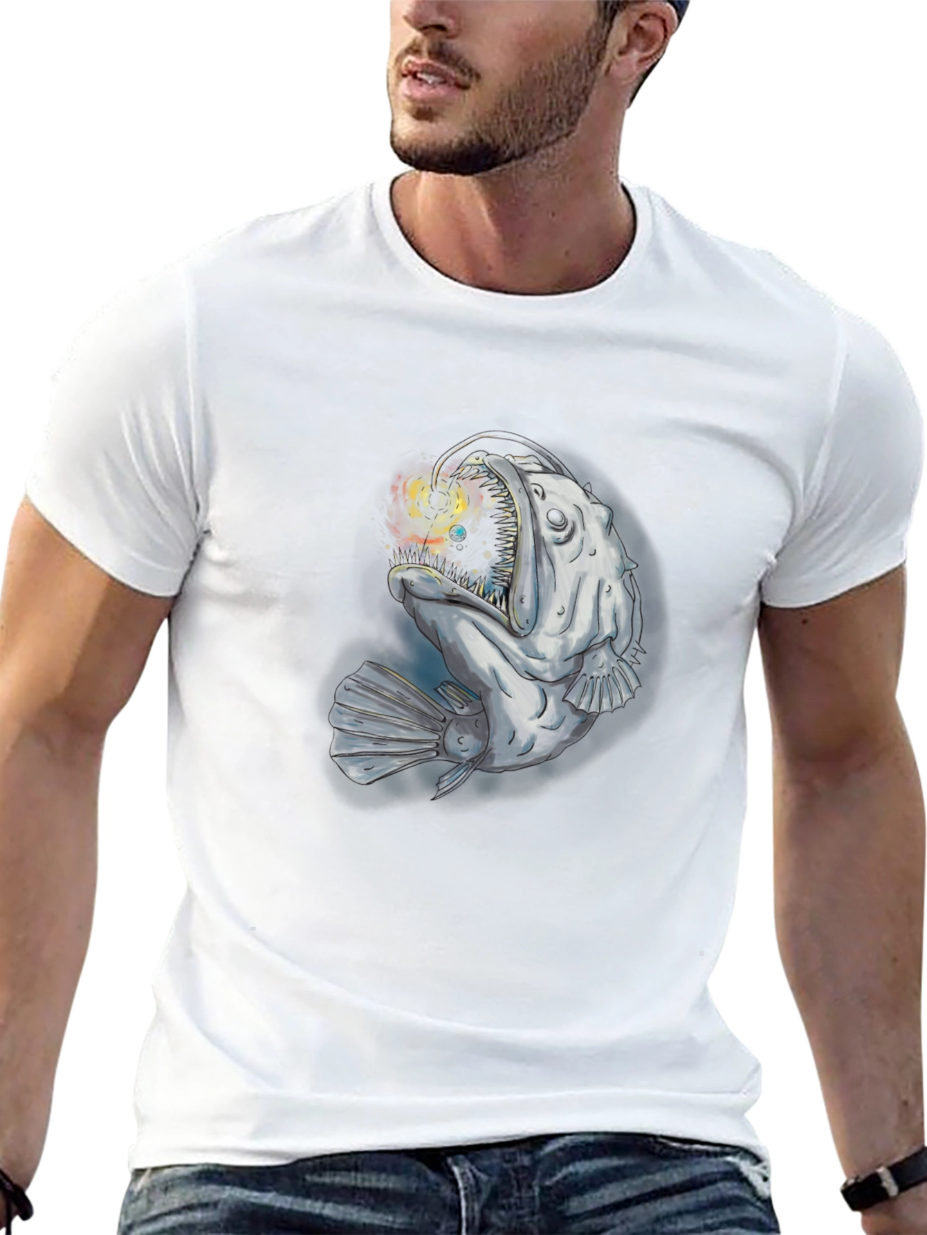 Angler Fish Graphic T-Shirt - Deep Sea Style