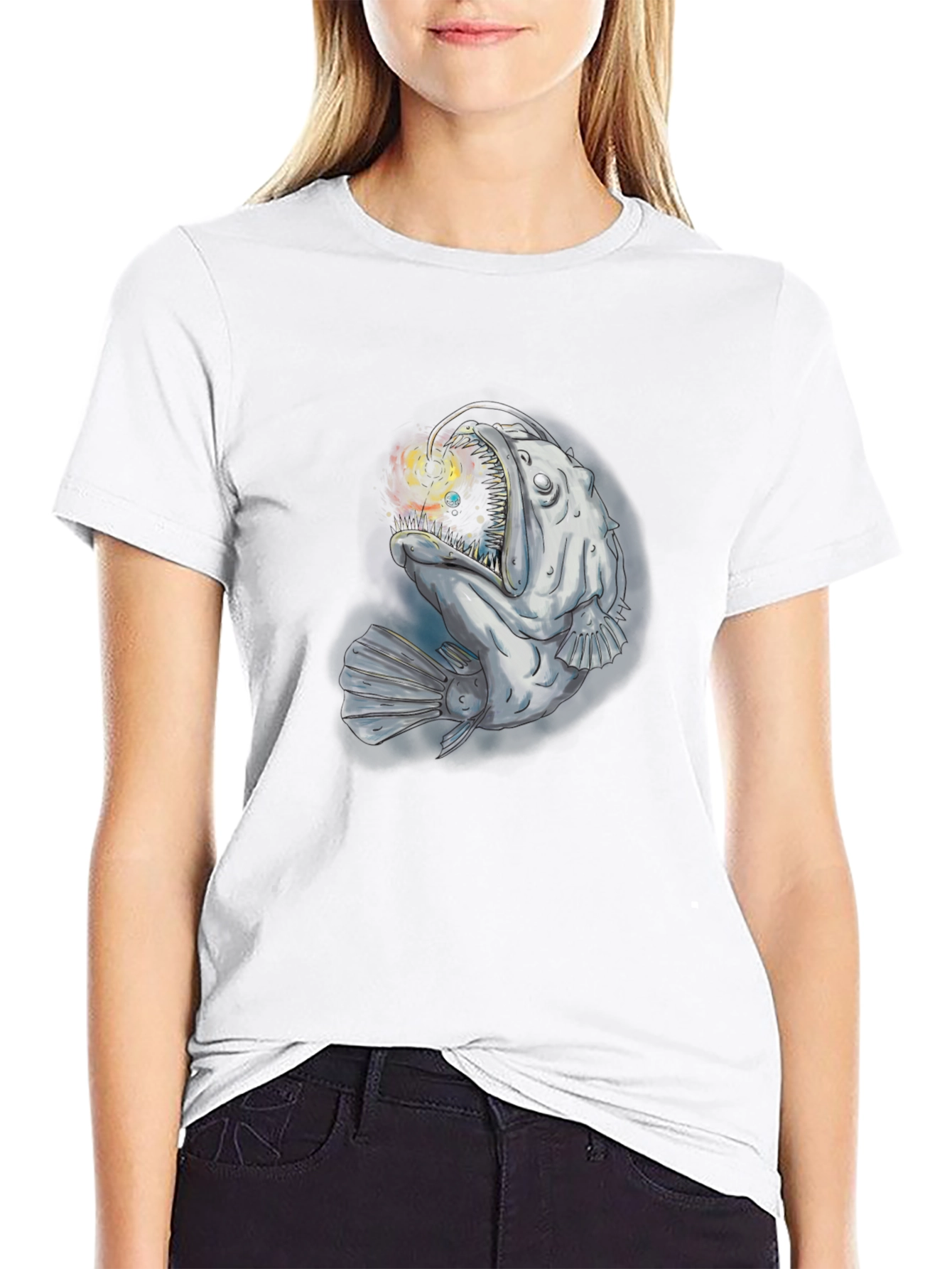 Angler Fish Graphic T-Shirt - Deep Sea Style