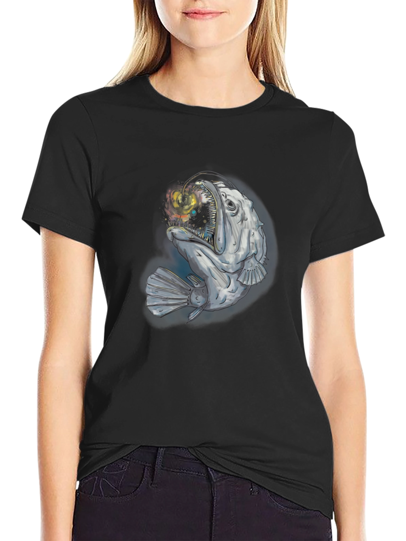 Angler Fish Graphic T-Shirt - Deep Sea Style