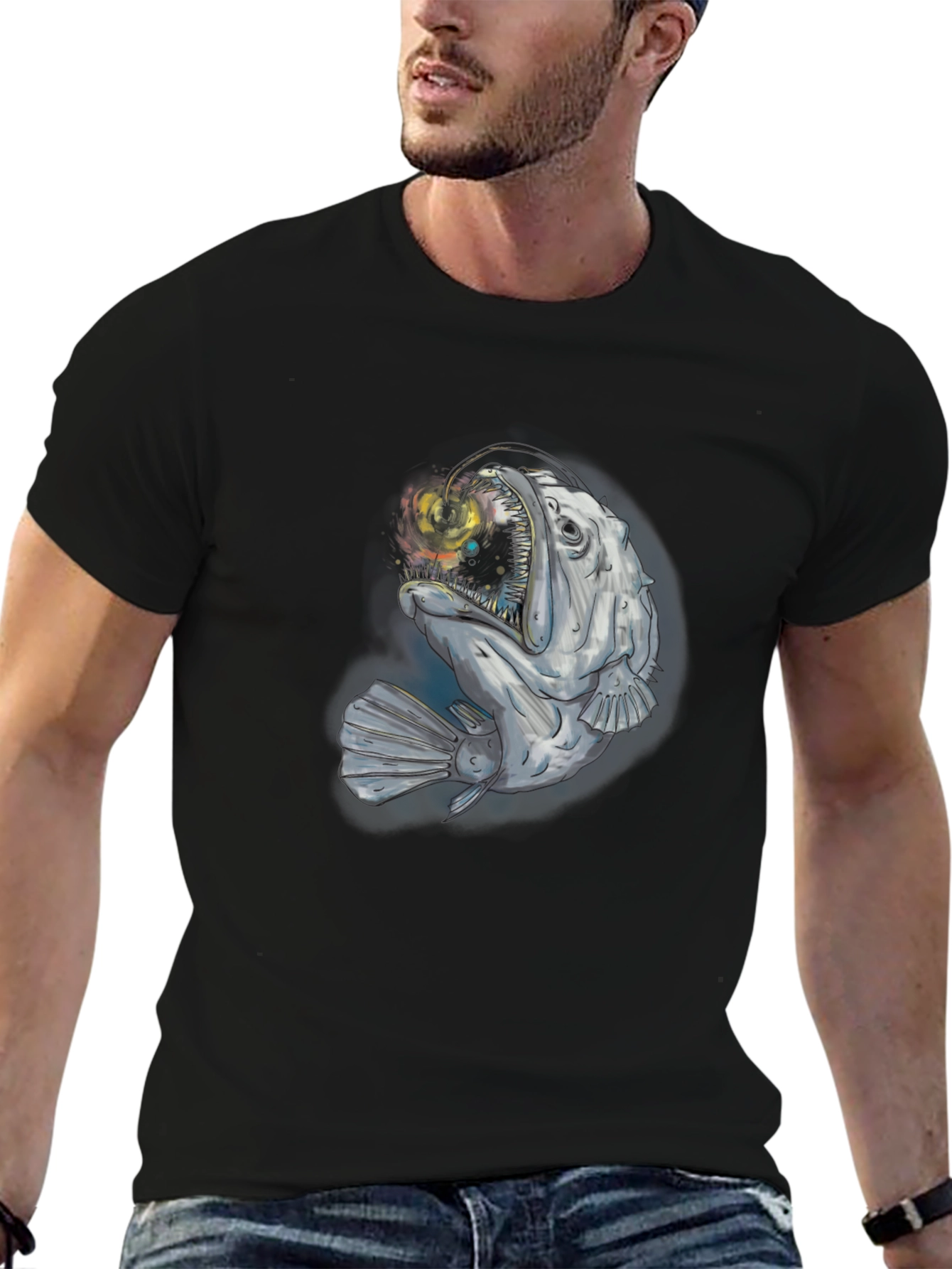Angler Fish Graphic T-Shirt - Deep Sea Style