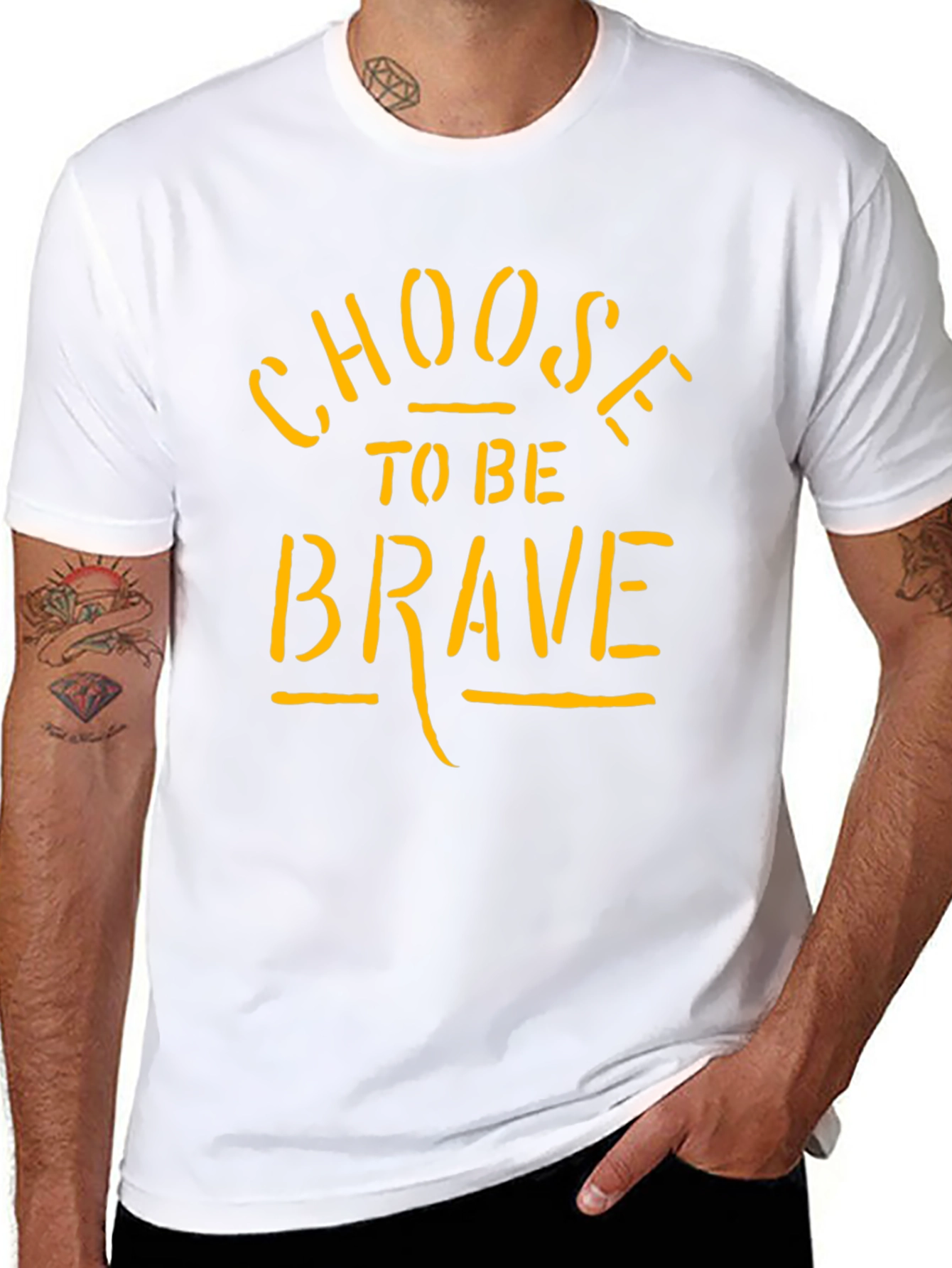 Choose To Be Brave Black Graphic T-Shirt