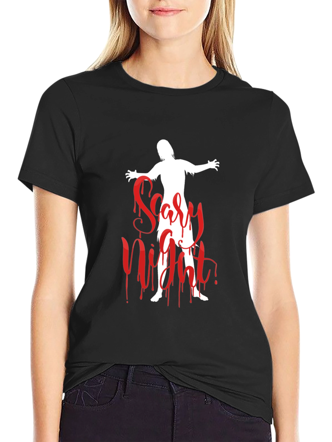 Scary Night Zombie Graphic T-Shirt - Halloween Ready!