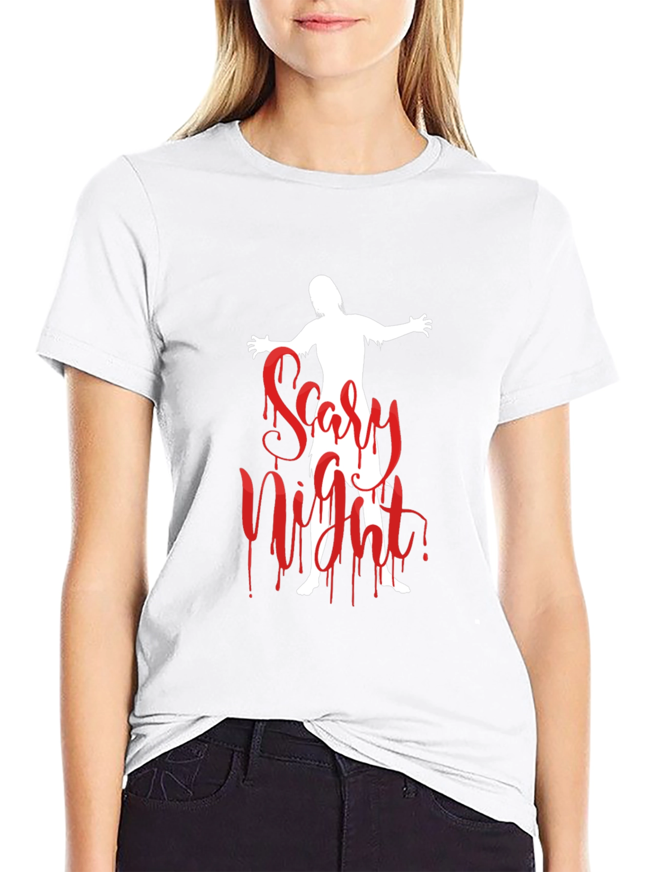 Scary Night Zombie Graphic T-Shirt - Halloween Ready!