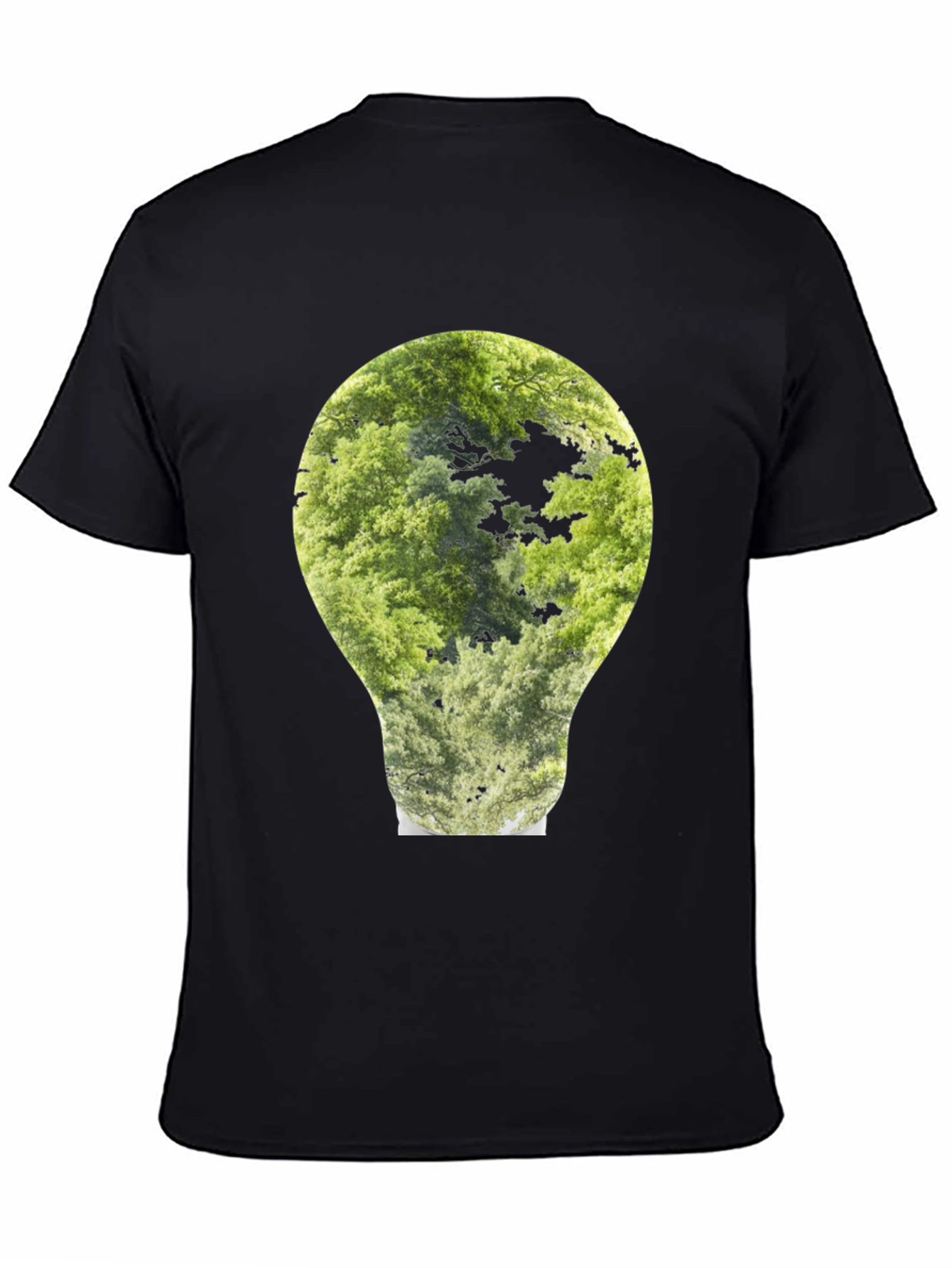 Nature Bulb Graphic Tee - Black Cotton Blend