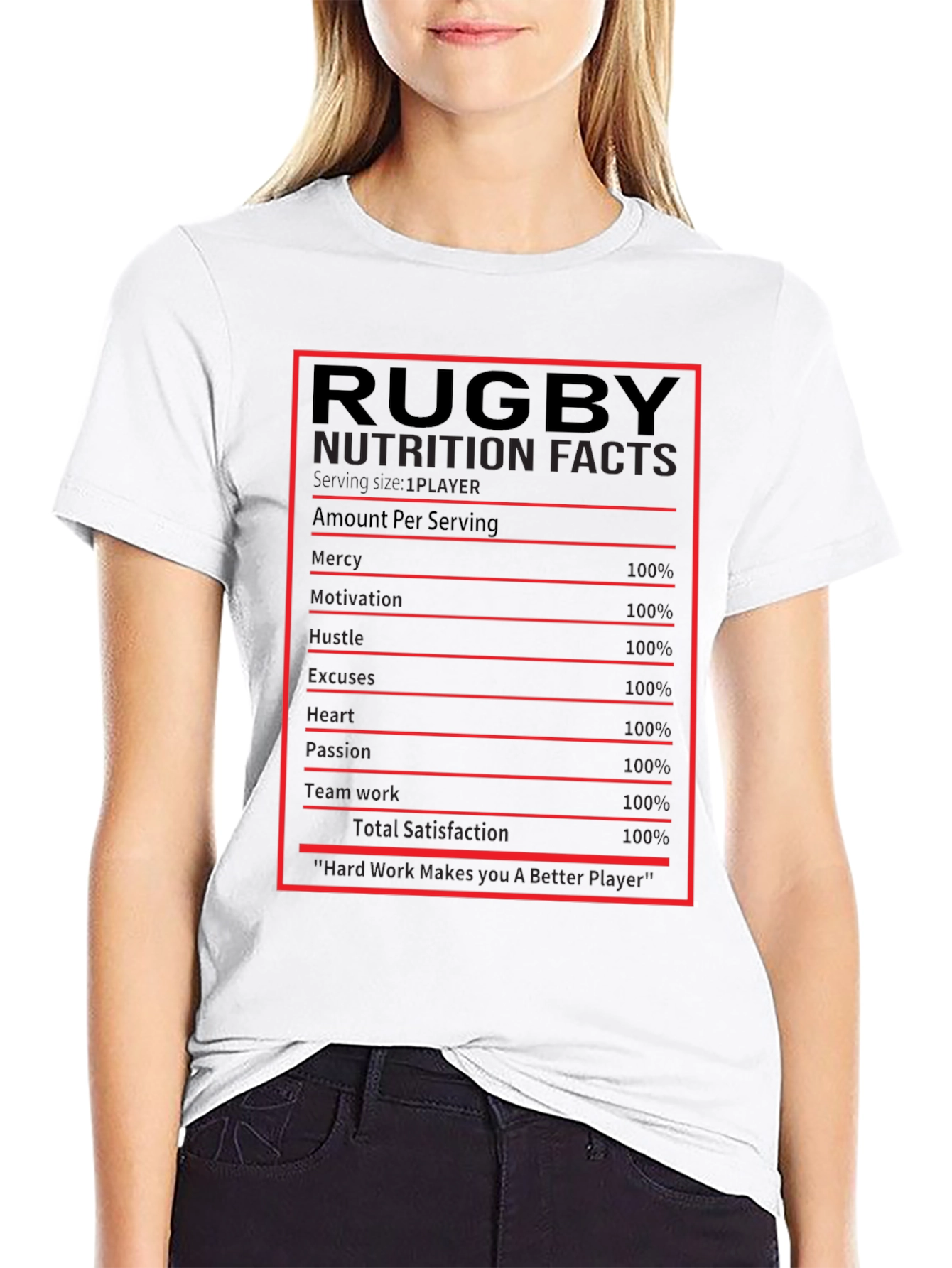 Rugby Nutrition Facts Graphic T-Shirt