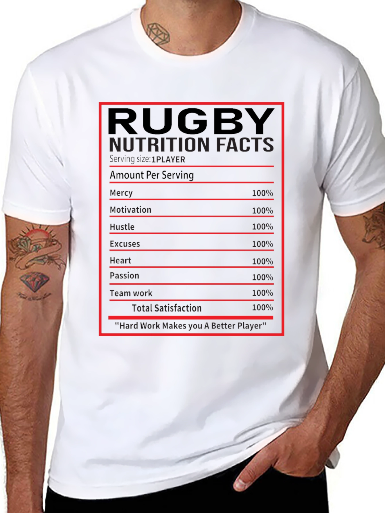Rugby Nutrition Facts Graphic T-Shirt