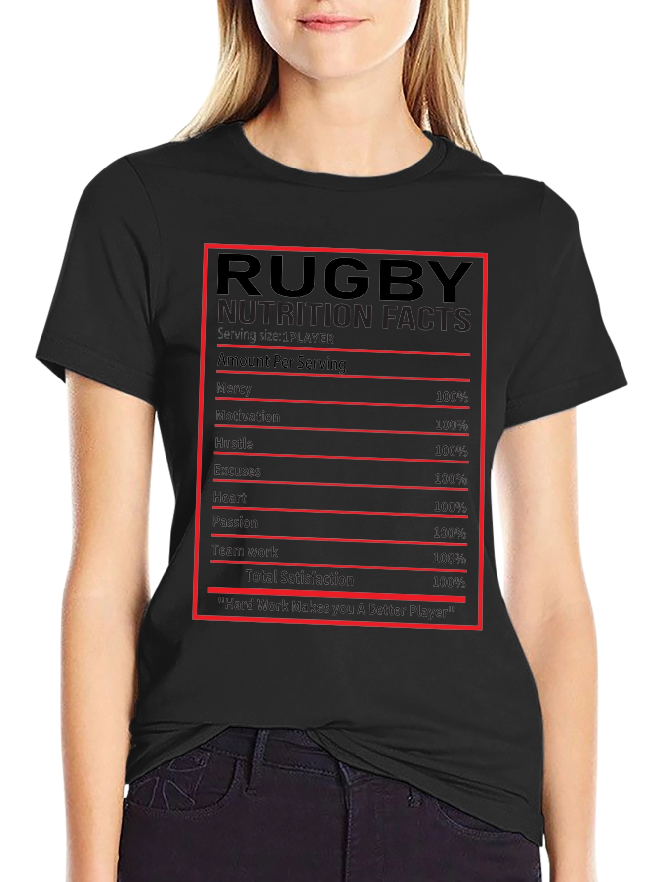 Rugby Nutrition Facts Graphic T-Shirt