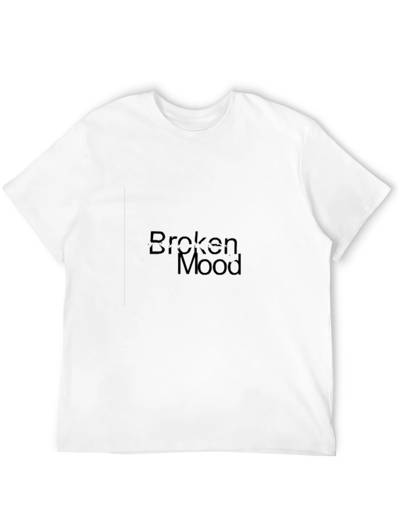 Broken Mood Graphic Tee - Black Cotton Blend T-Shirt