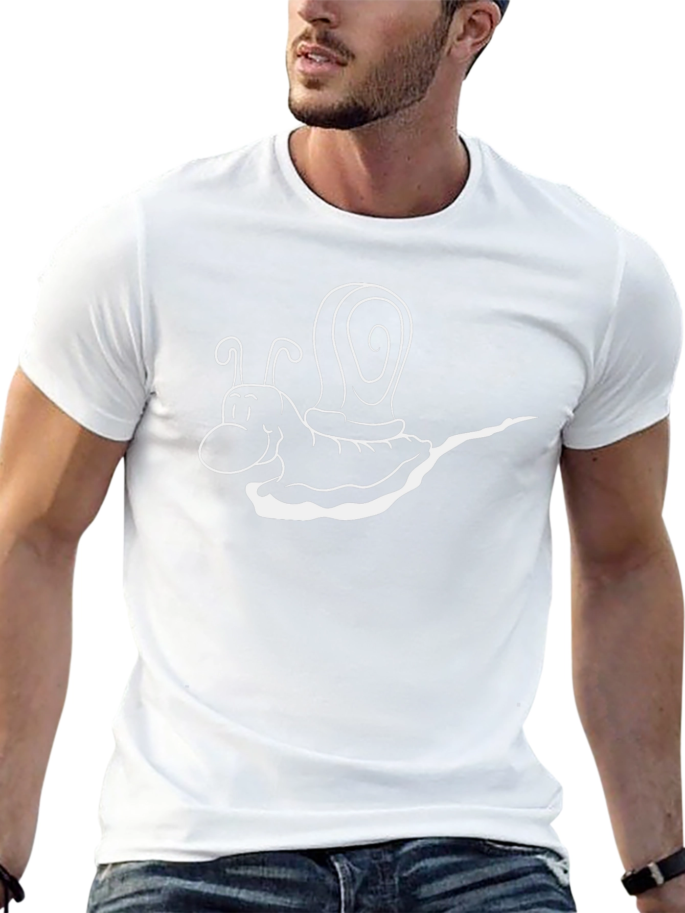 Snail Cartoon Graphic Tee - Mens Black T-Shirt
