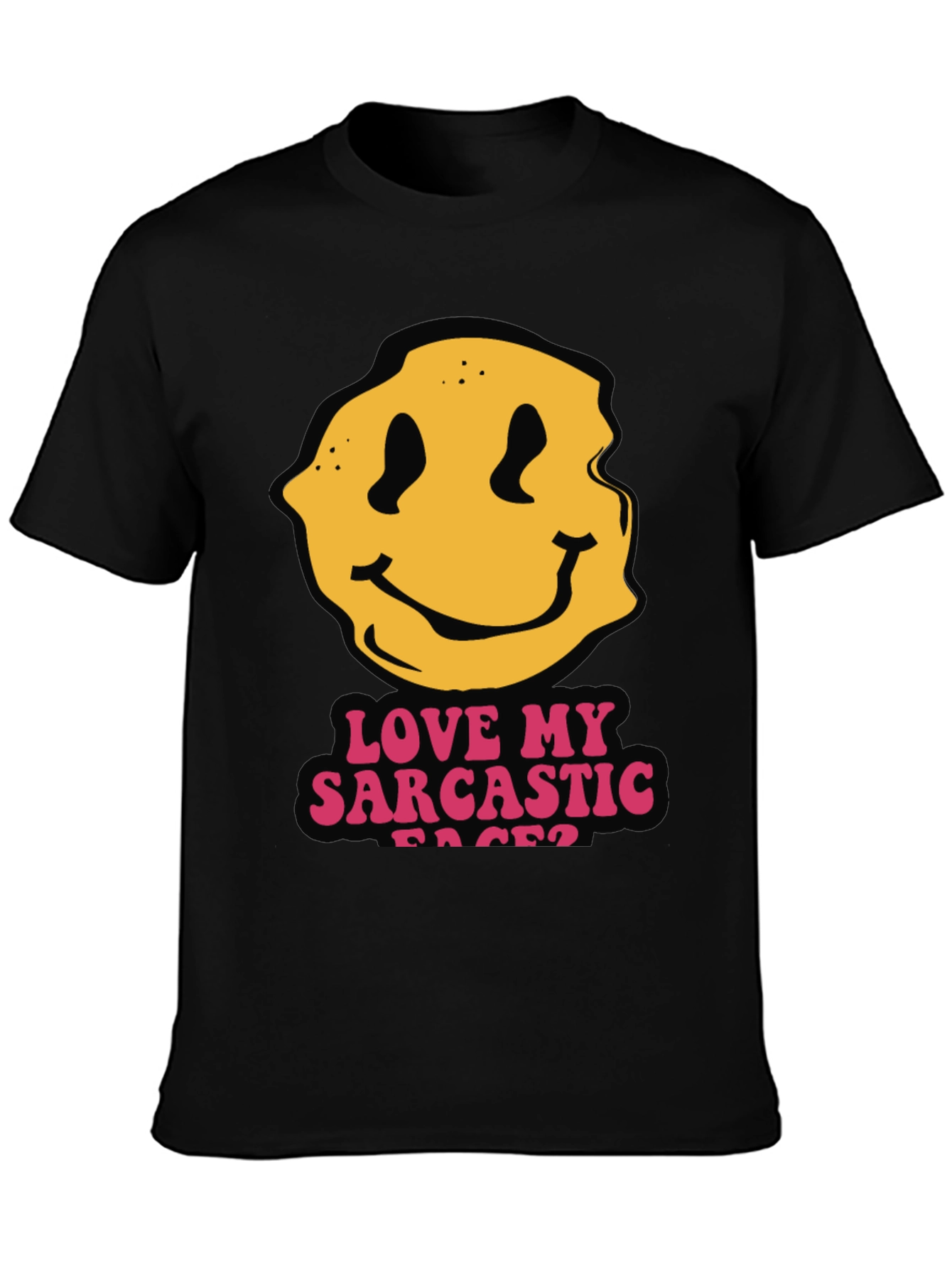 Sarcastic Faces Black T-Shirt - Funny Graphic Tee