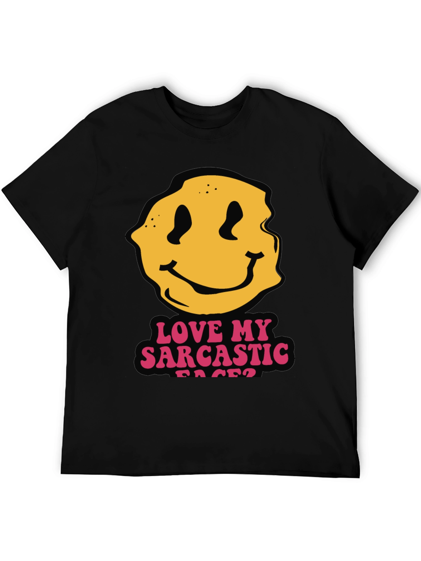 Sarcastic Faces Black T-Shirt - Funny Graphic Tee