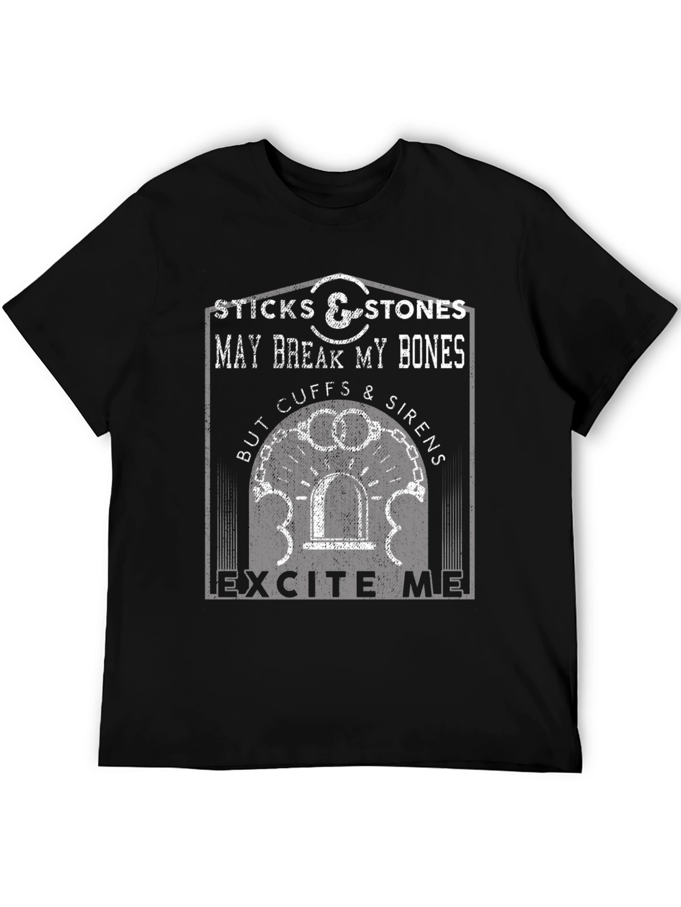 Sticks & Stones T-Shirt: Cuffs & Sirens Graphic Tee