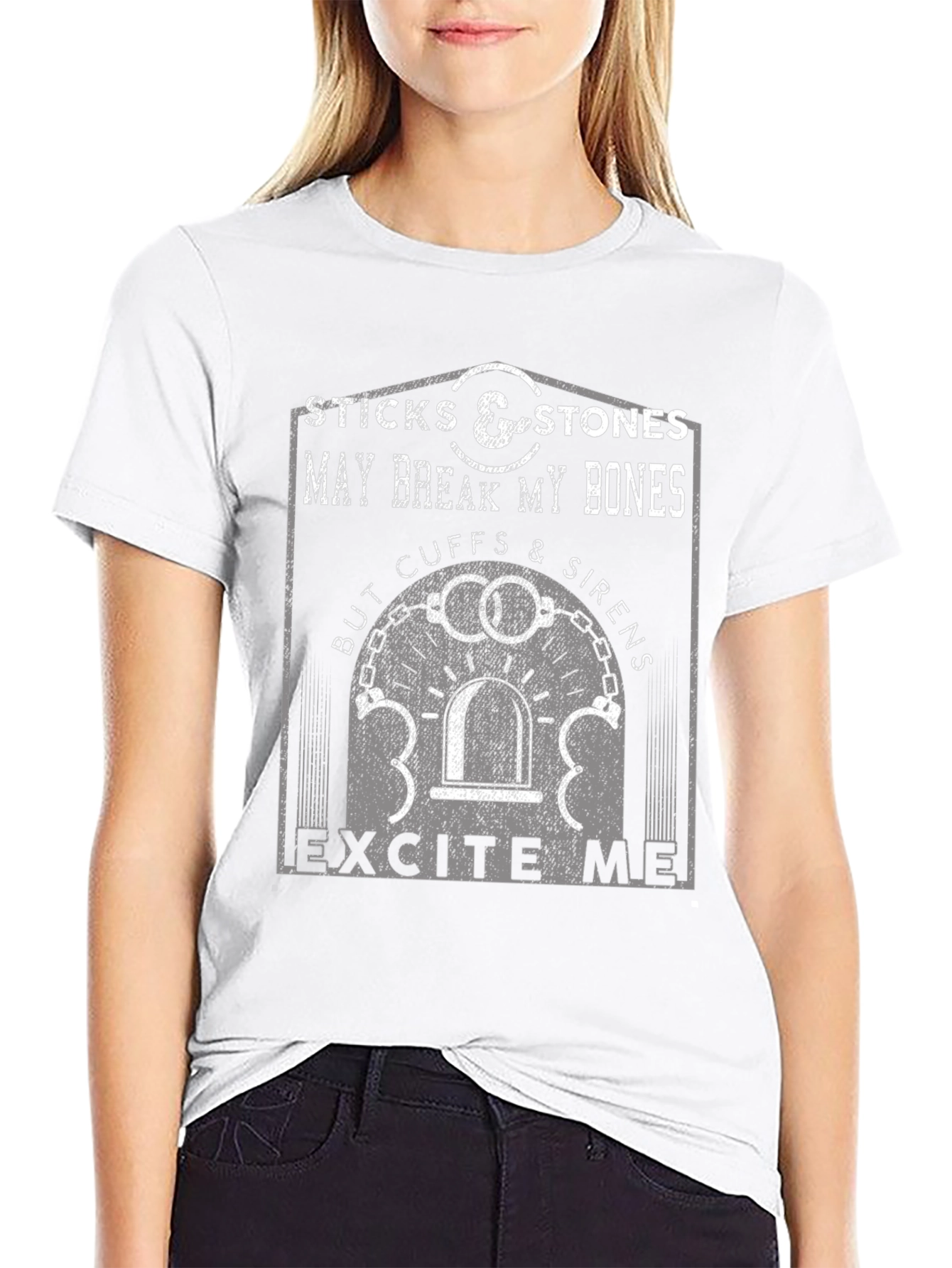 Sticks & Stones T-Shirt: Cuffs & Sirens Graphic Tee