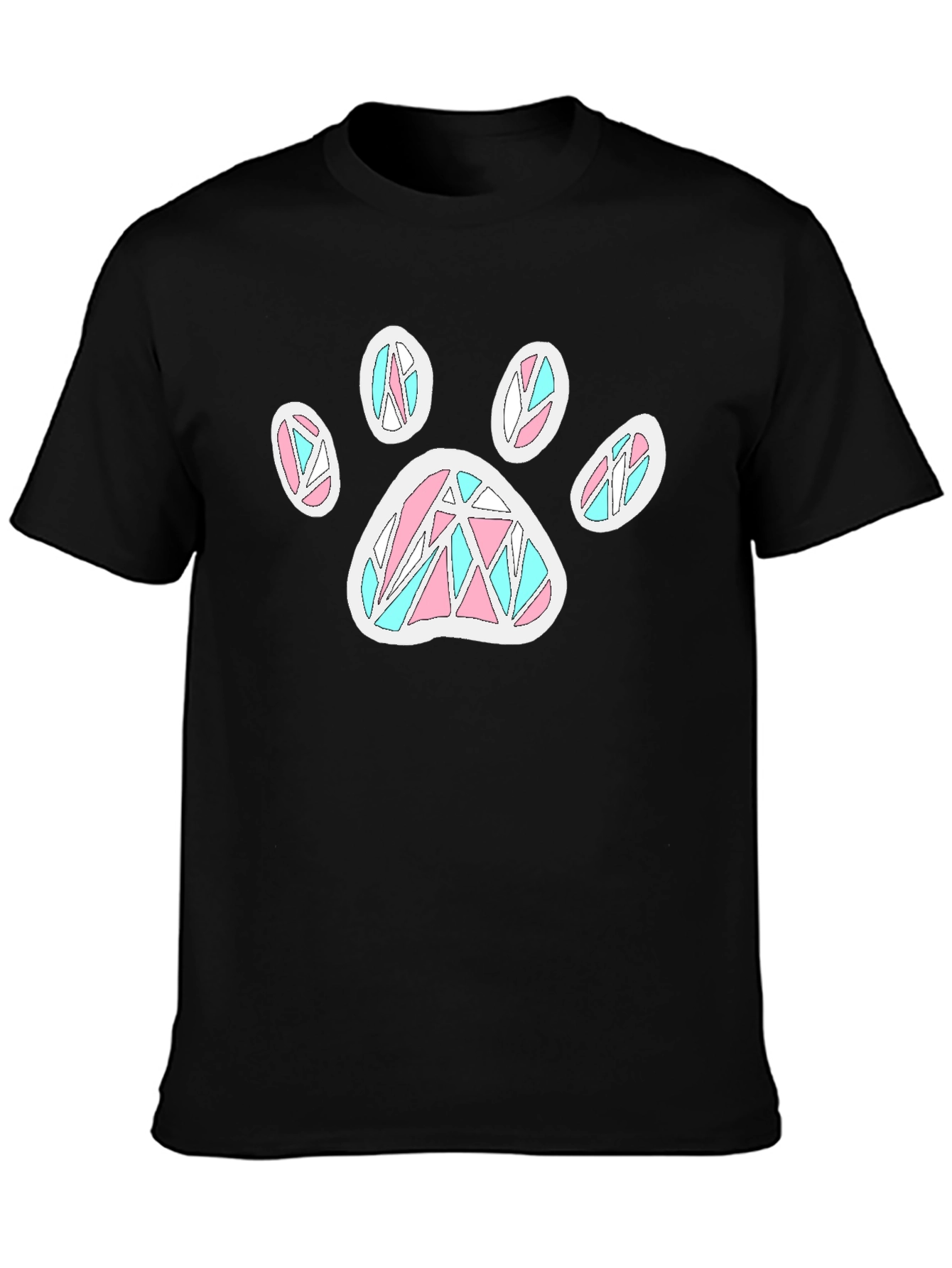 Paw Print T-Shirt - Black Cotton Blend Funky Design