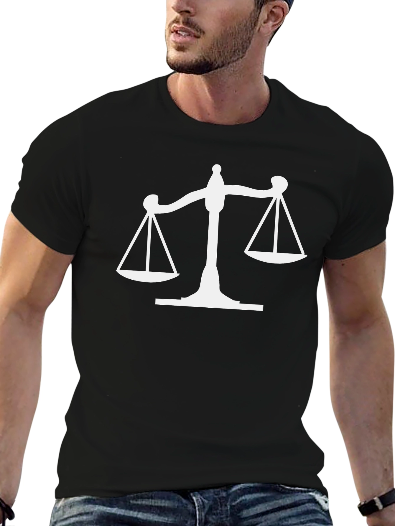 Scales of Justice Graphic Tee - Black Cotton T-Shirt