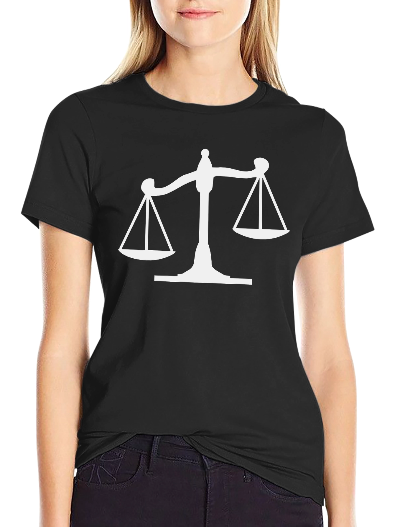 Scales of Justice Graphic Tee - Black Cotton T-Shirt