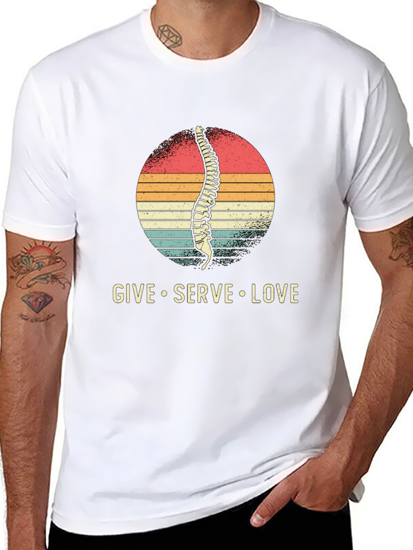 Chiropractor T-Shirt - Spine Give Serve Love