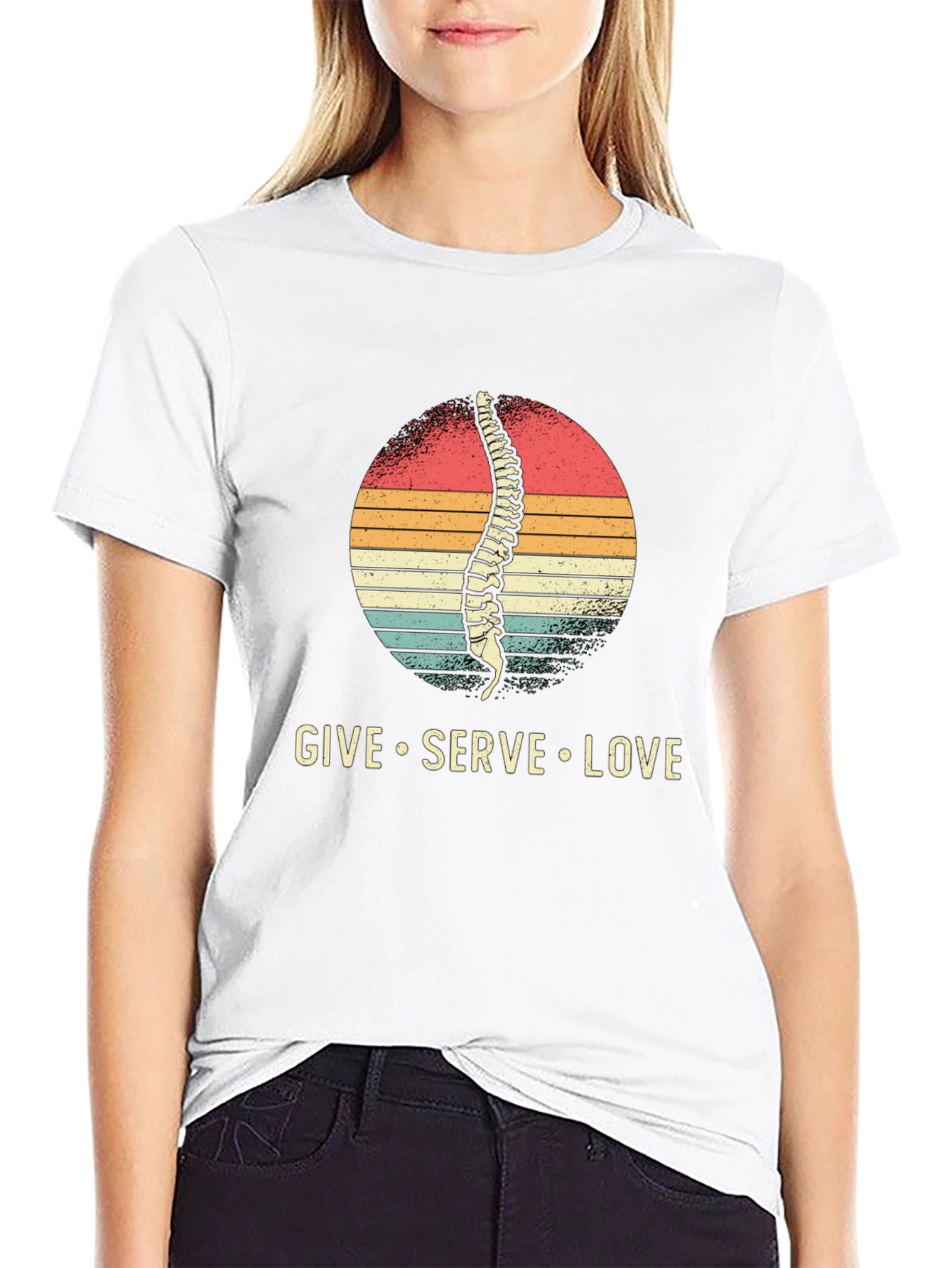Chiropractor T-Shirt - Spine Give Serve Love