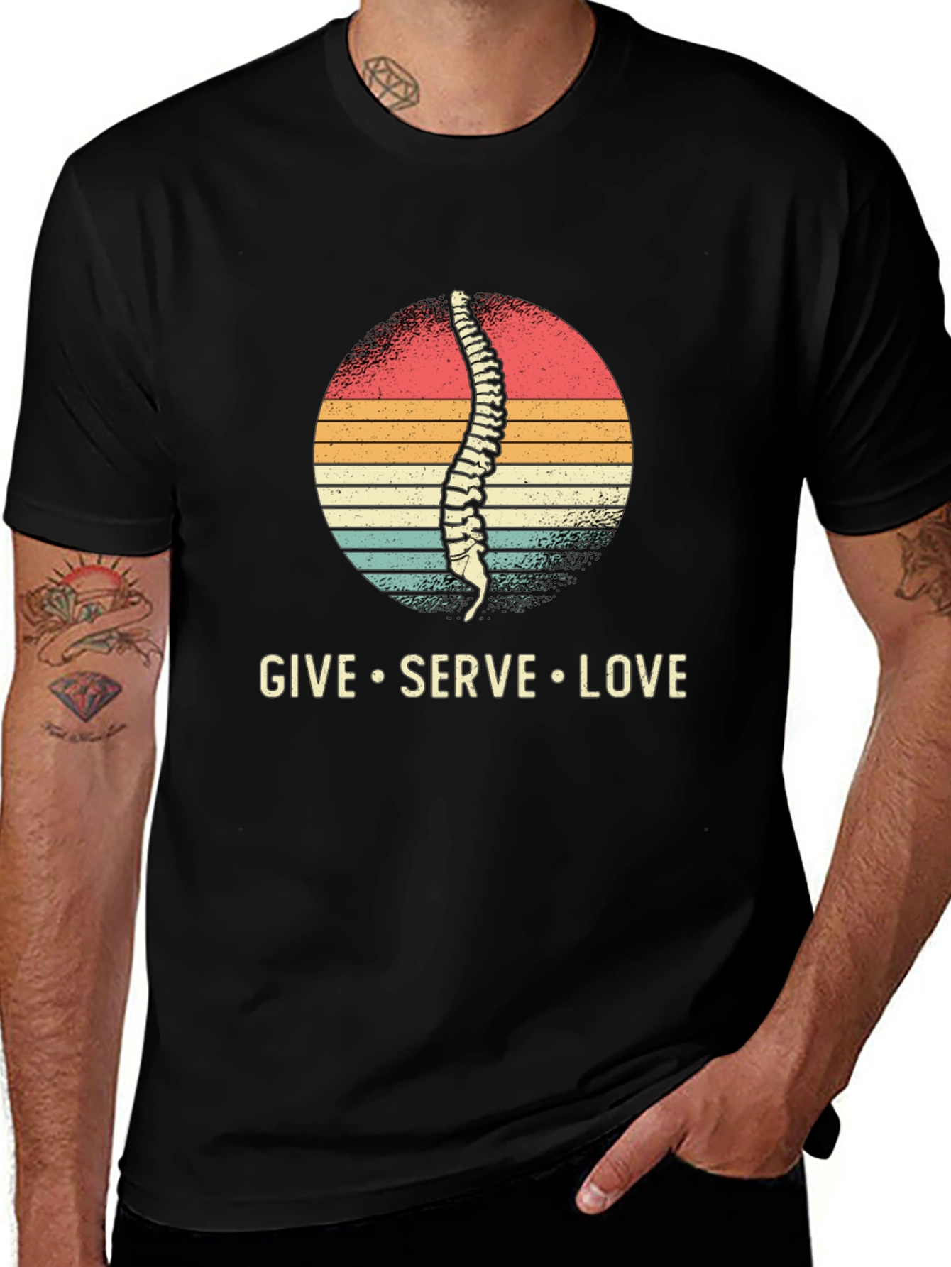 Chiropractor T-Shirt - Spine Give Serve Love