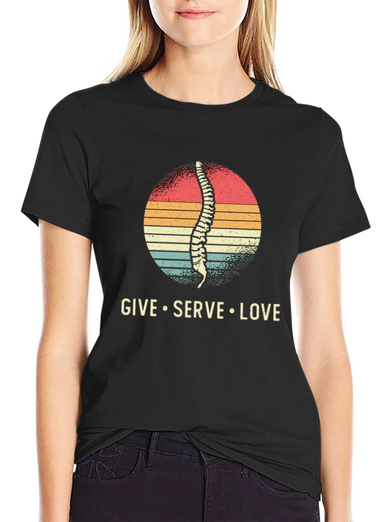 Chiropractor T-Shirt - Spine Give Serve Love