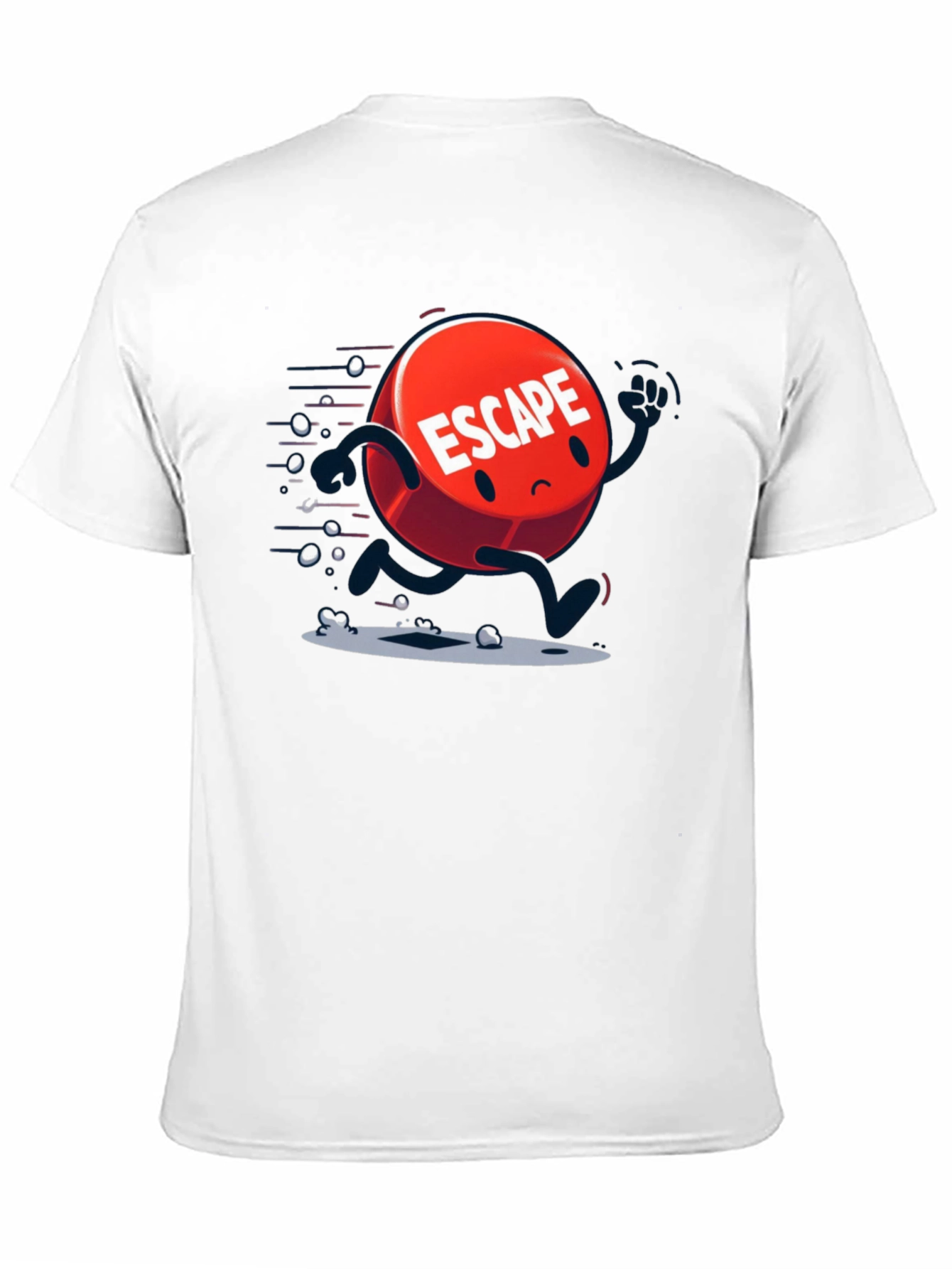 Escape Cartoon Graphic Black T-Shirt