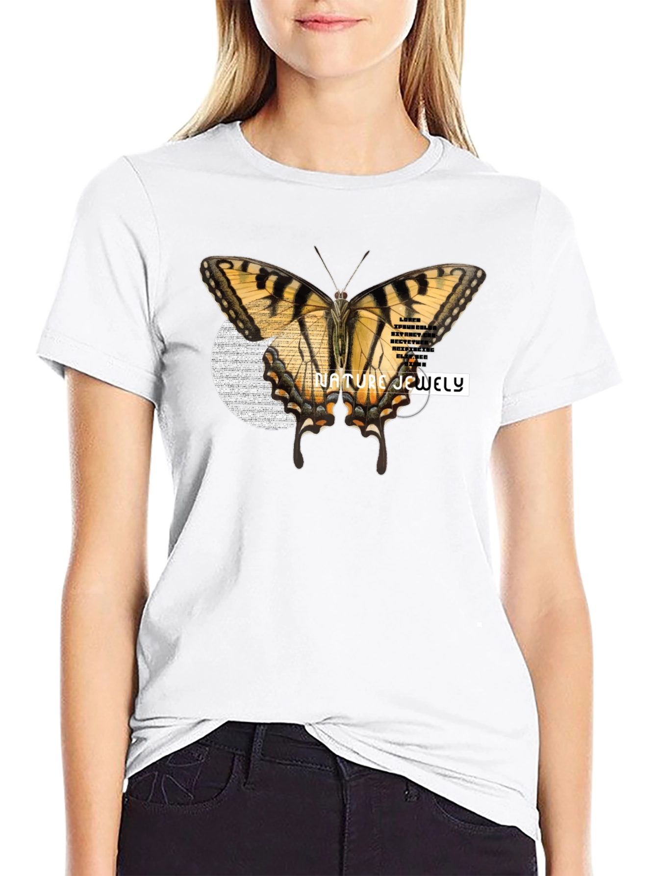 Nature Jewelry Butterfly Graphic T-Shirt