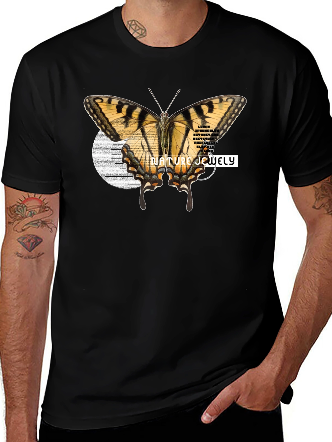 Nature Jewelry Butterfly Graphic T-Shirt