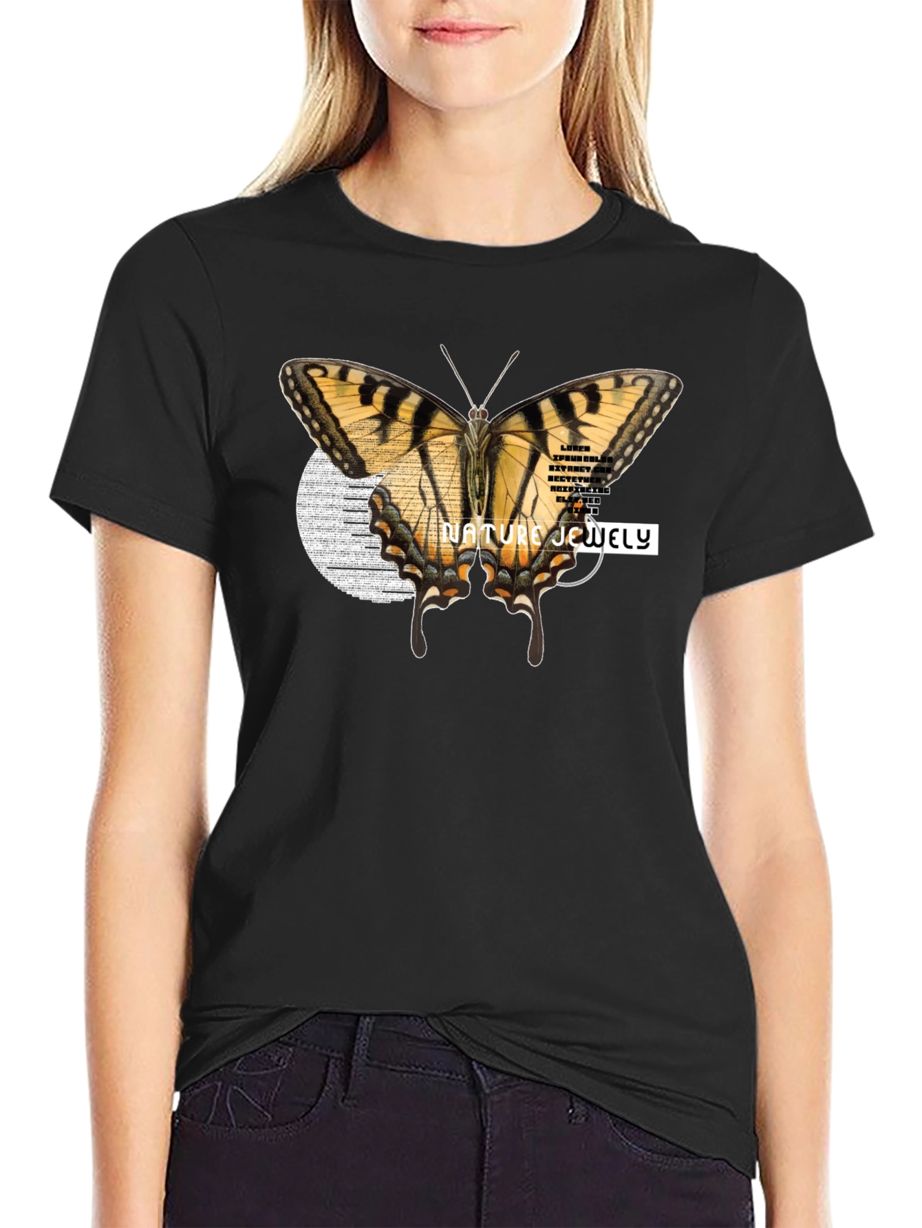 Nature Jewelry Butterfly Graphic T-Shirt