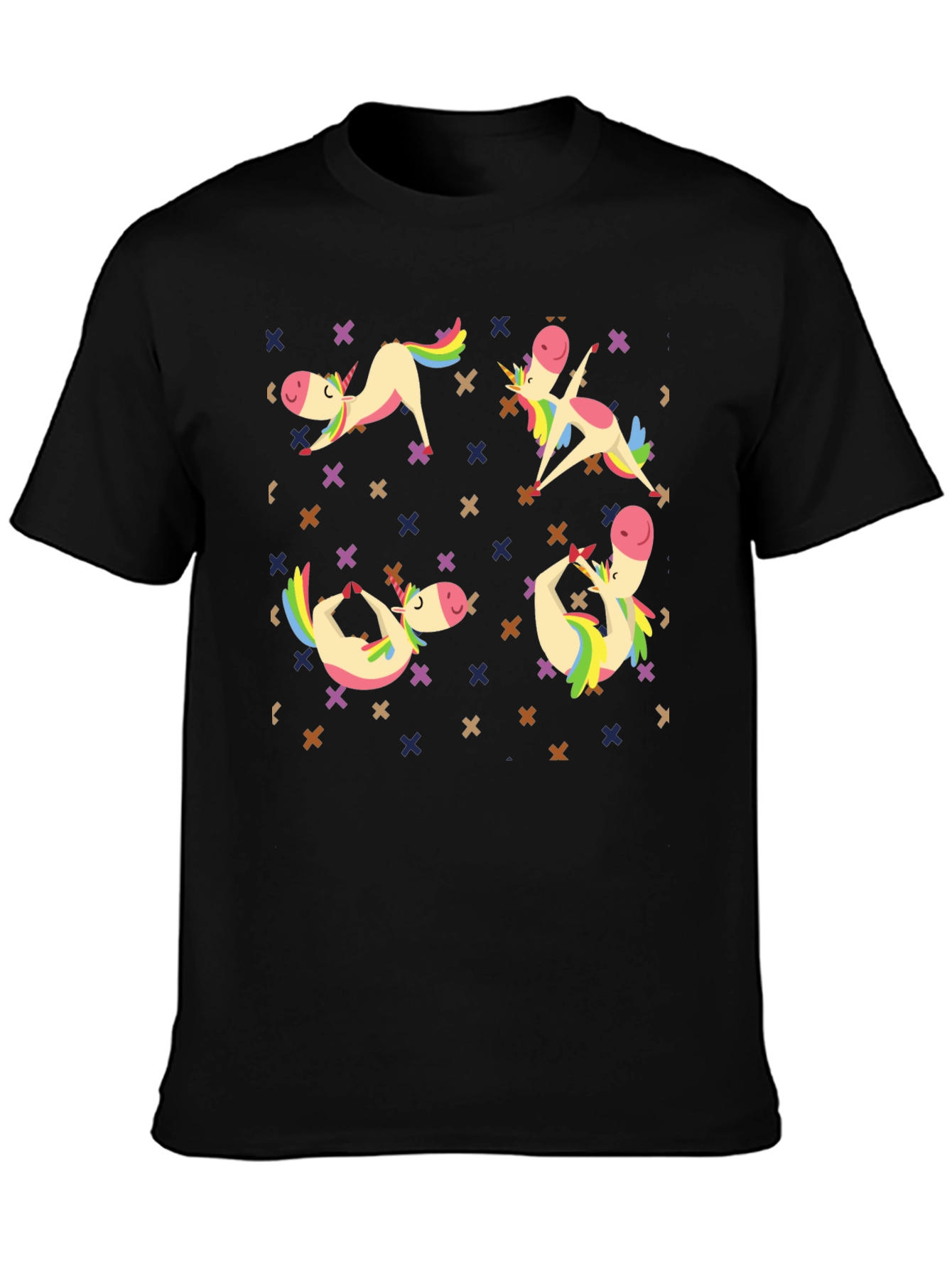 Unicorn Yoga Black Graphic Tee