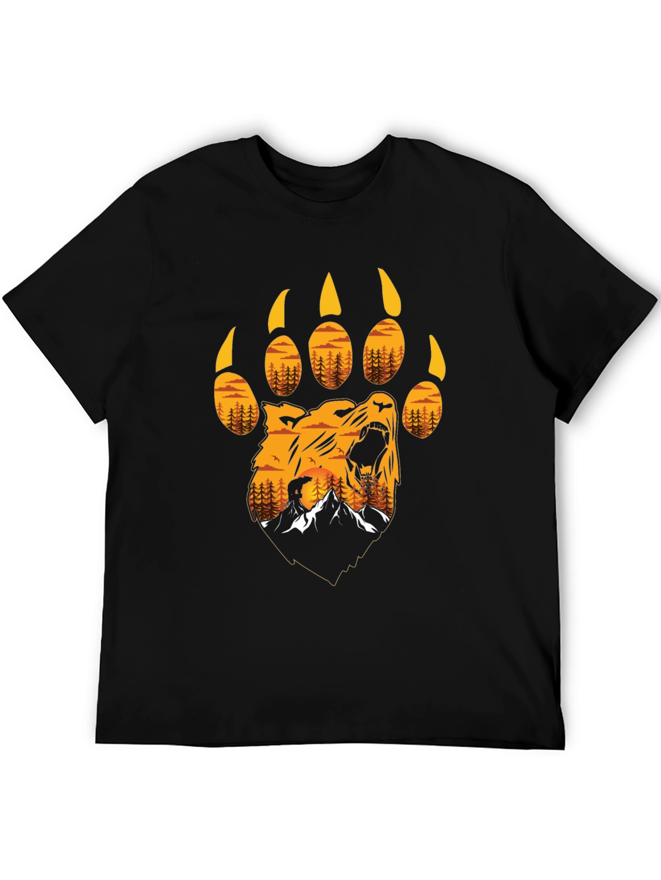 Bear Paw Print T-Shirt - Nature Design
