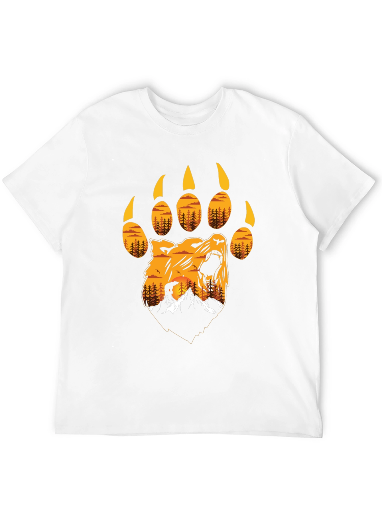 Bear Paw Print T-Shirt - Nature Design