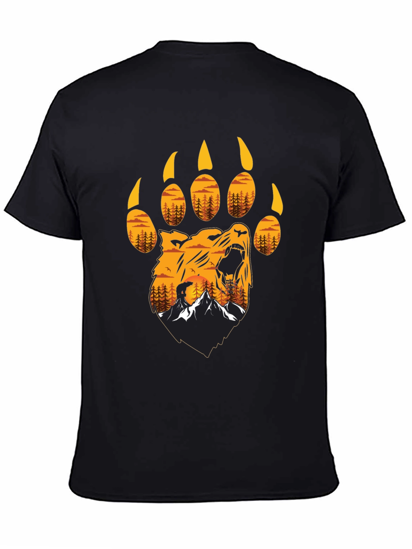 Bear Paw Print T-Shirt - Nature Design