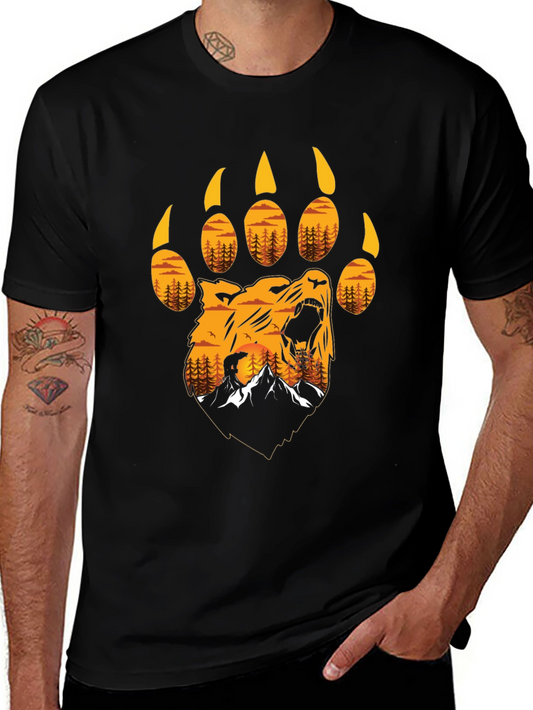 Bear Paw Print T-Shirt - Nature Design